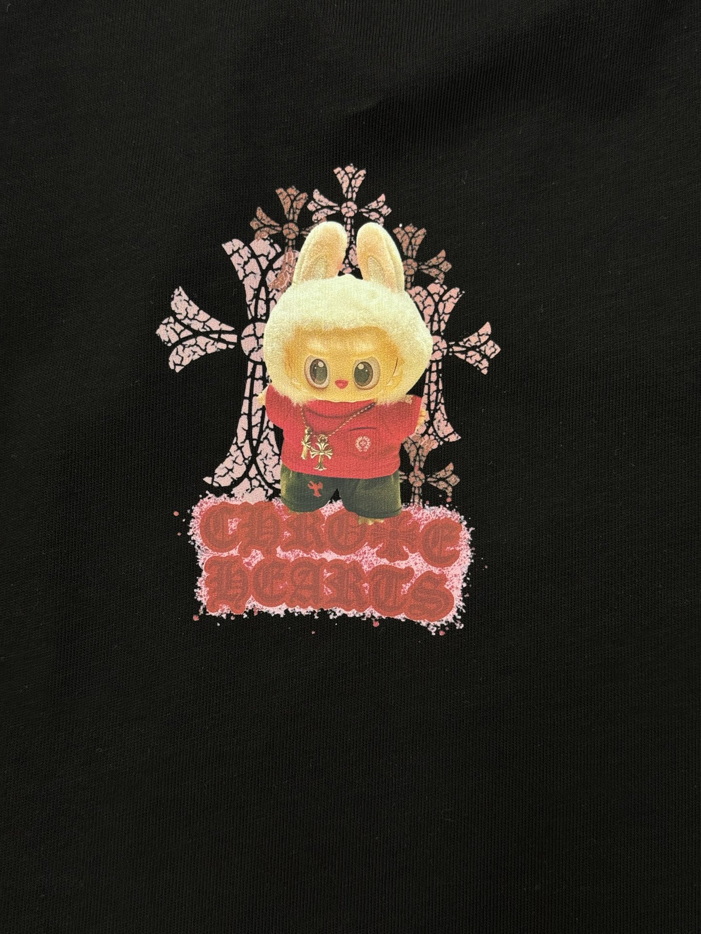 LABUBU 卡通印花‼️短袖T恤.男女同款.采用230克新疆棉冰感索罗娜面料，通过索罗娜科技处理 在夏