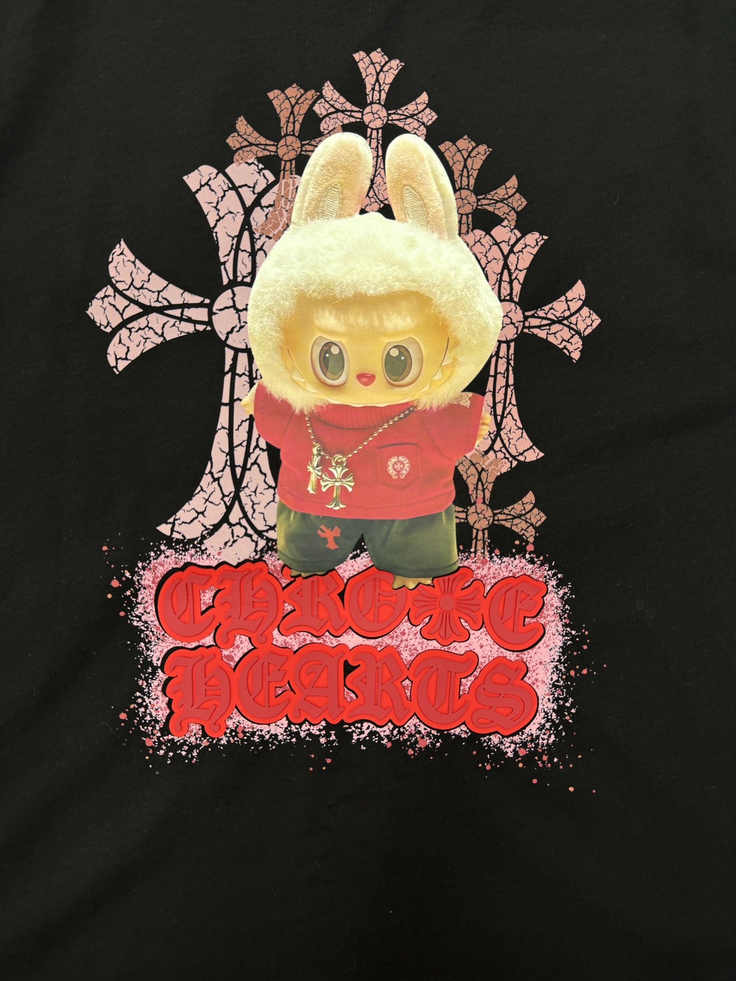 LABUBU 卡通印花‼️短袖T恤.男女同款.采用230克新疆棉冰感索罗娜面料，通过索罗娜科技处理 在夏