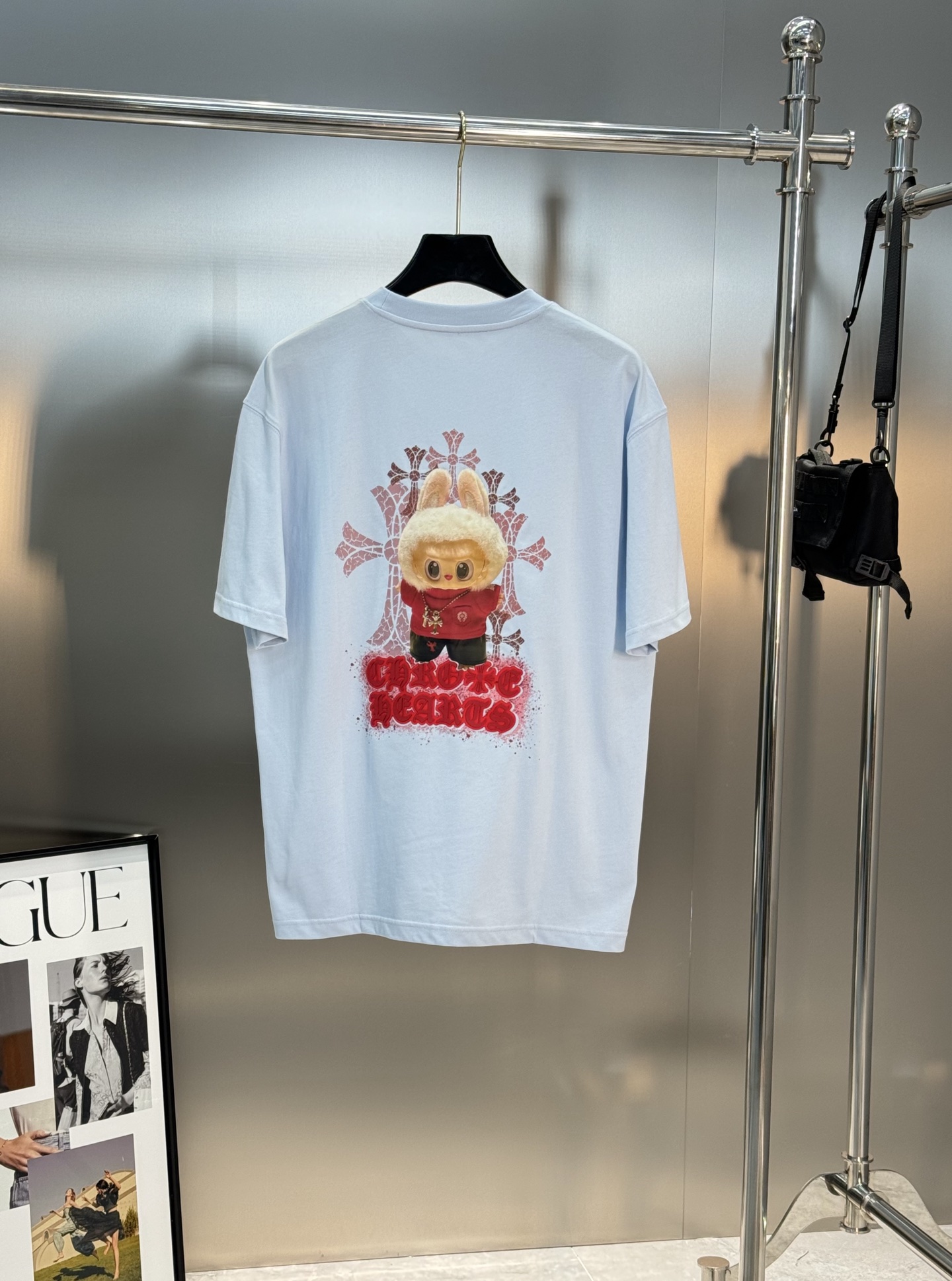 LABUBU 卡通印花‼️短袖T恤.男女同款.采用230克新疆棉冰感索罗娜面料，通过索罗娜科技处理 在夏