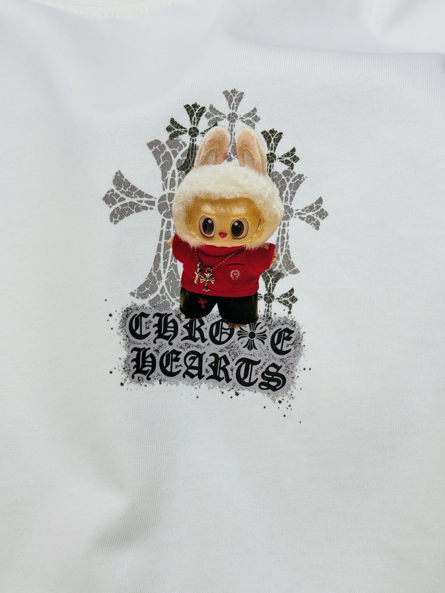 LABUBU 卡通印花‼️短袖T恤.男女同款.采用230克新疆棉冰感索罗娜面料，通过索罗娜科技处理 在夏