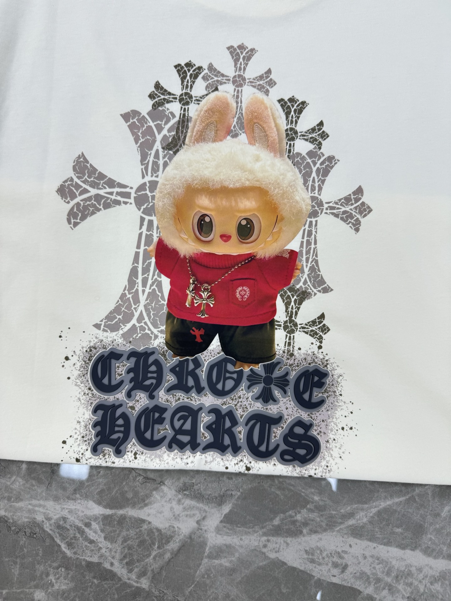 LABUBU 卡通印花‼️短袖T恤.男女同款.采用230克新疆棉冰感索罗娜面料，通过索罗娜科技处理 在夏