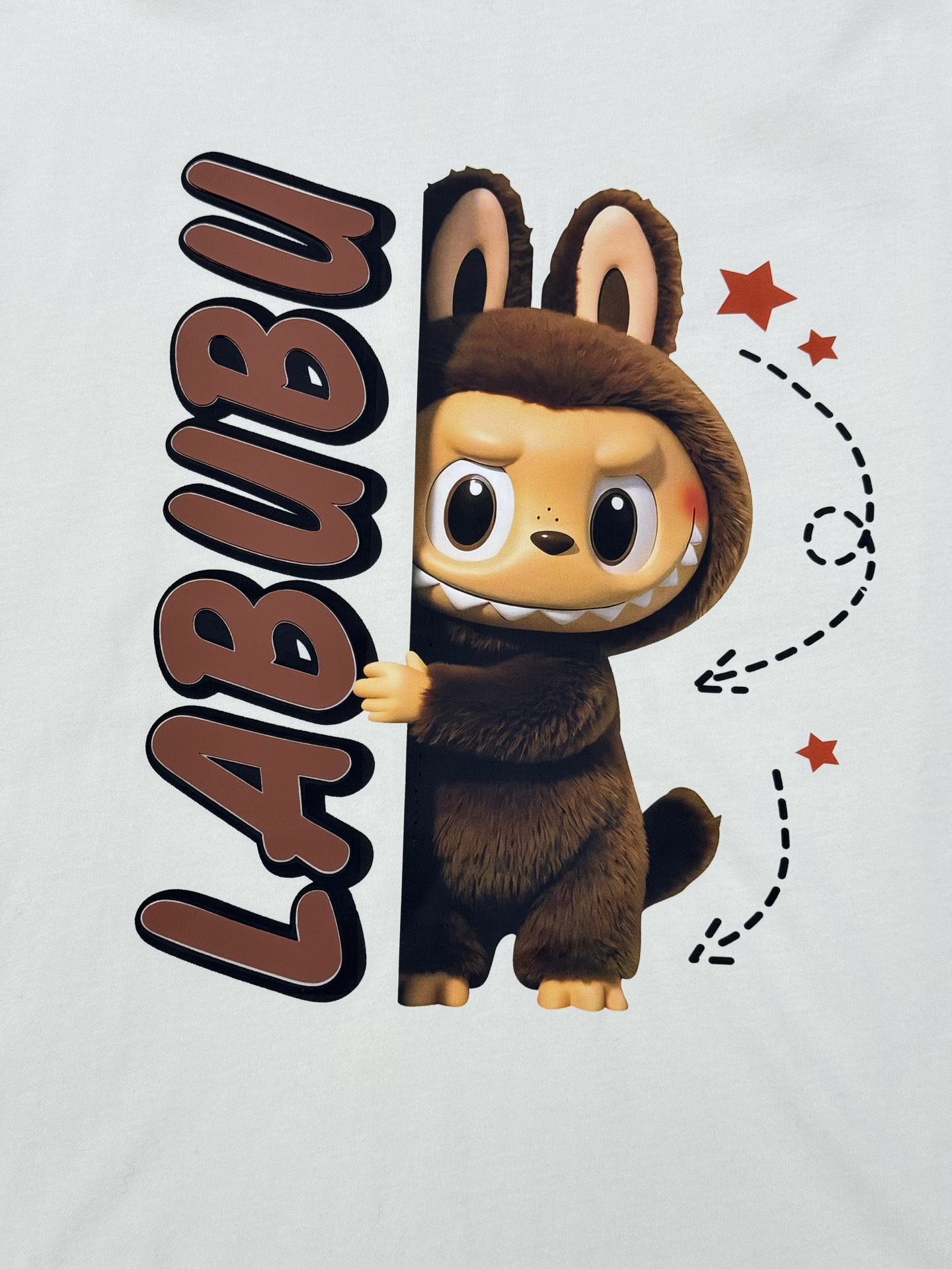 
        LABUBU  卡通印花‼️短袖T恤.男女同款.采用230克新疆棉冰感索罗娜面料，通过