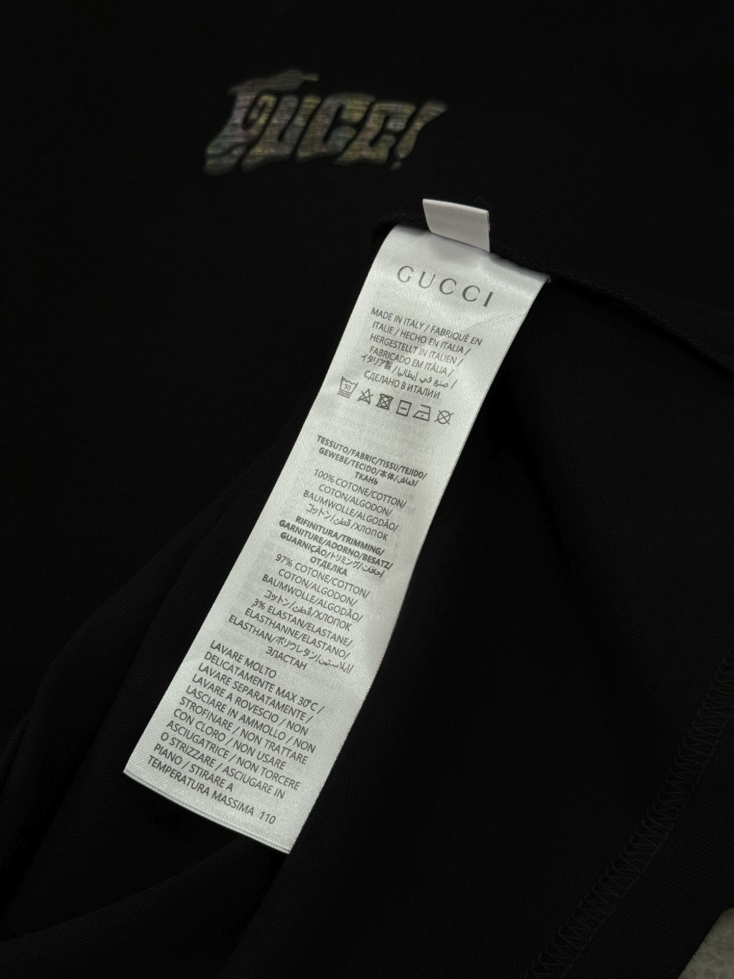 GUCC*潮牌25s新款圆领T恤.男女同款～潮人必备！胸前定制品牌字母烫画工艺.后背大logo呼应.色彩