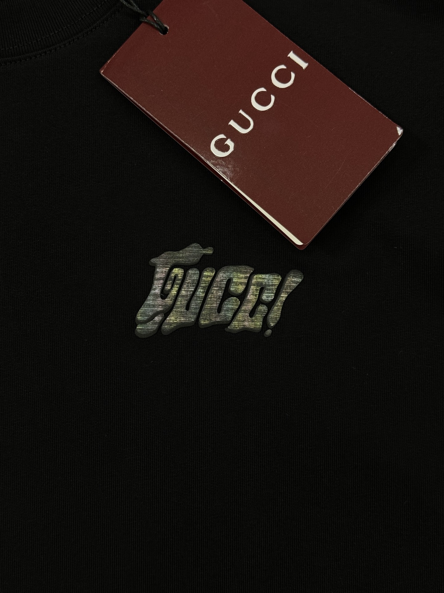 GUCC*潮牌25s新款圆领T恤.男女同款～潮人必备！胸前定制品牌字母烫画工艺.后背大logo呼应.色彩