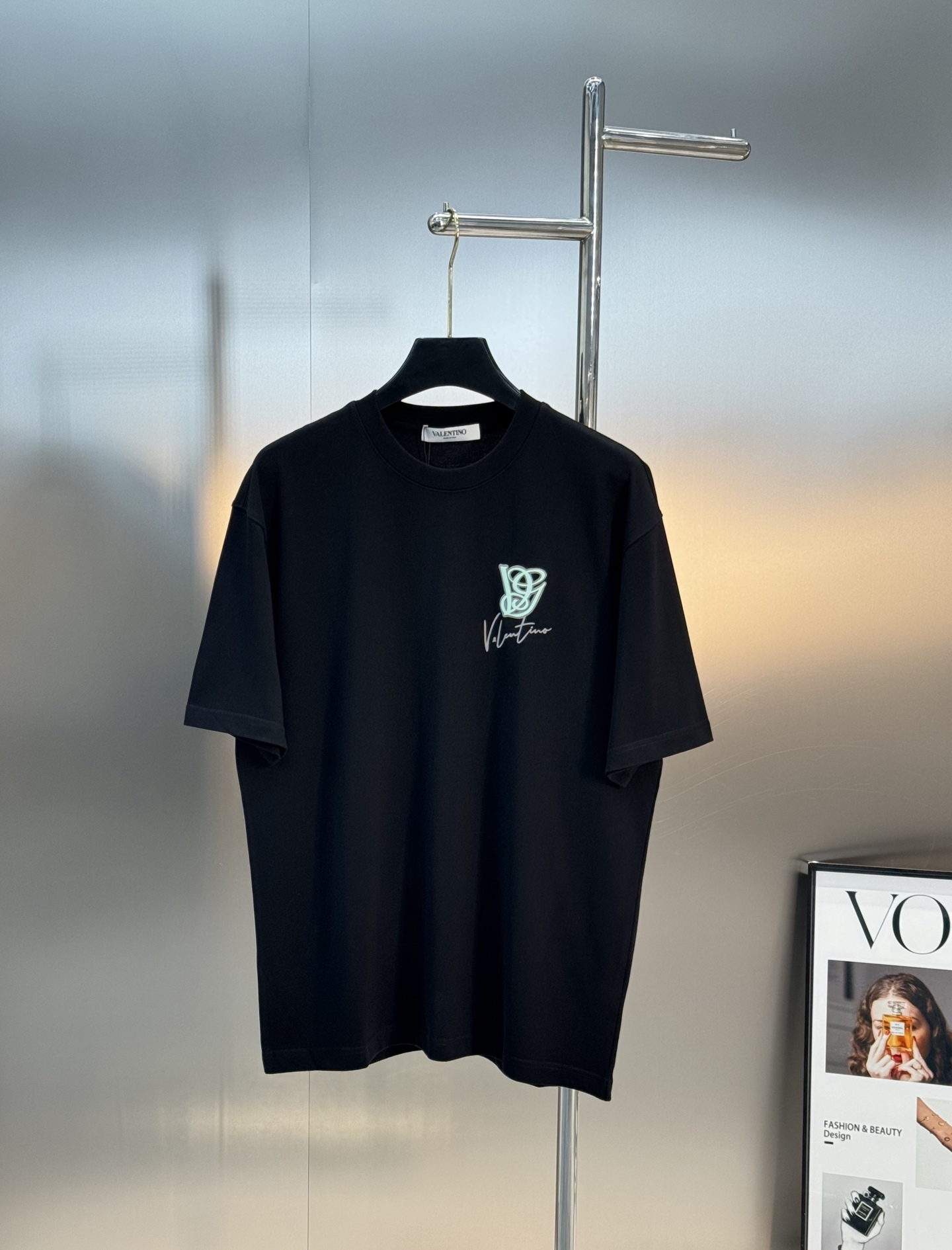 Valentin*华伦天-奴25s新款T恤.男女同款～双面花型设计.胸前.后背高级字母LOGO烫画设计.