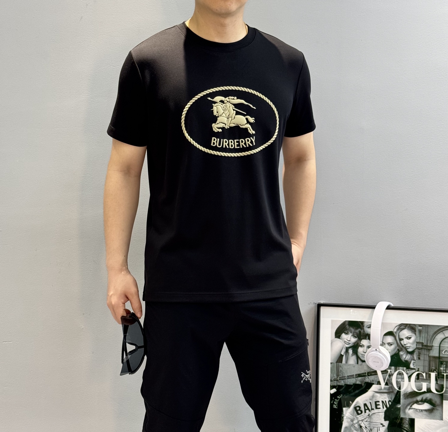 BBR*巴宝莉25s新款战马T恤.新品推荐！焕新升级百搭基础款，贸易公司出品！！甄选优质有机300g莫代