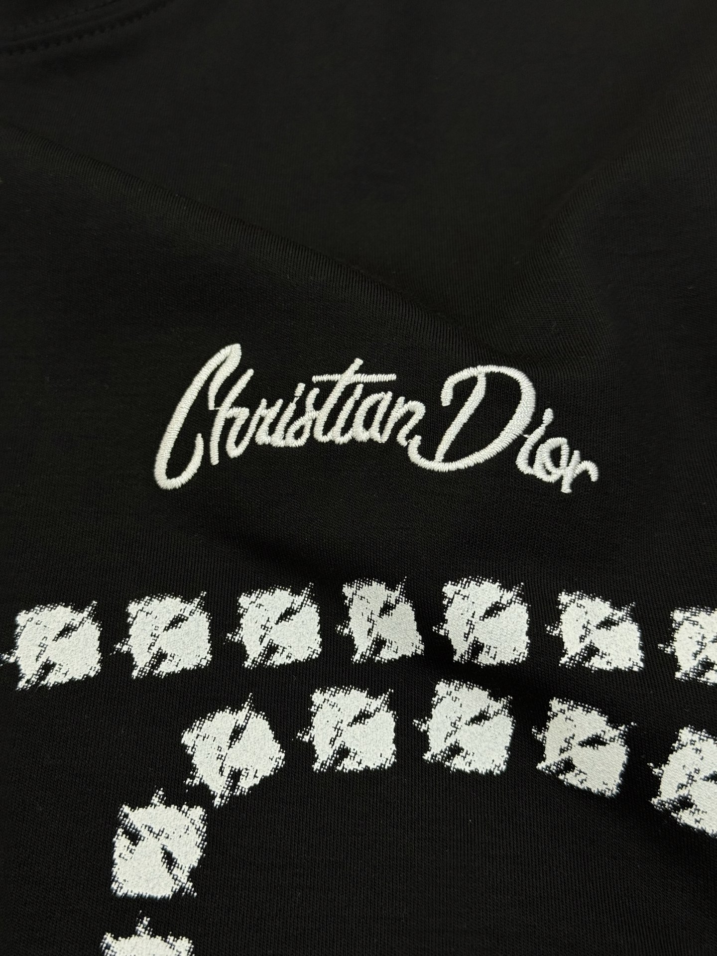 迪奥（Christian Dior）全称克里斯汀·迪奥，25s新款男士莫代尔T恤.立体数码烫画设计.胸口