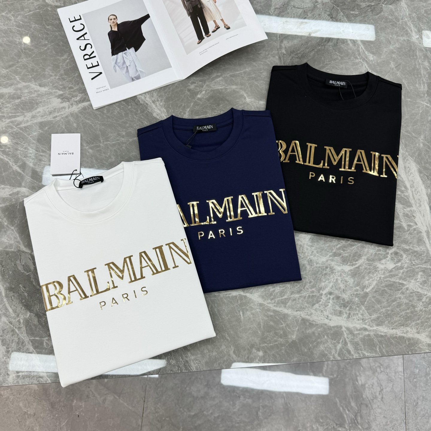 BALMAIN*巴尔曼25s新款莫代尔T恤.基础款的领军人物.胸口经典字母3D立体烫画！高温定型压花.干