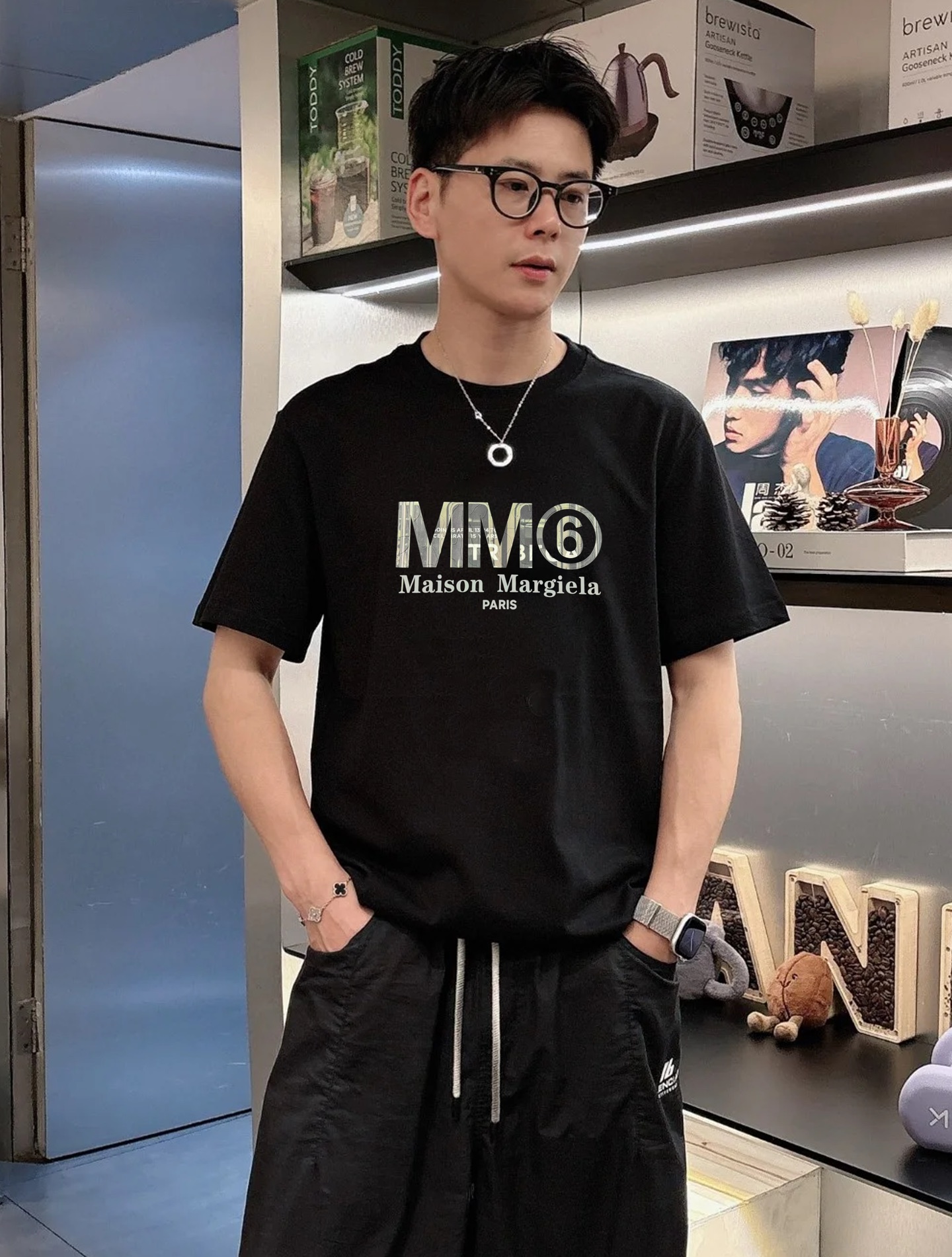 Maison Margiela25S新款圆领T恤.男女同款！马吉拉经典图形字母设计.特别之作！双层立体烫