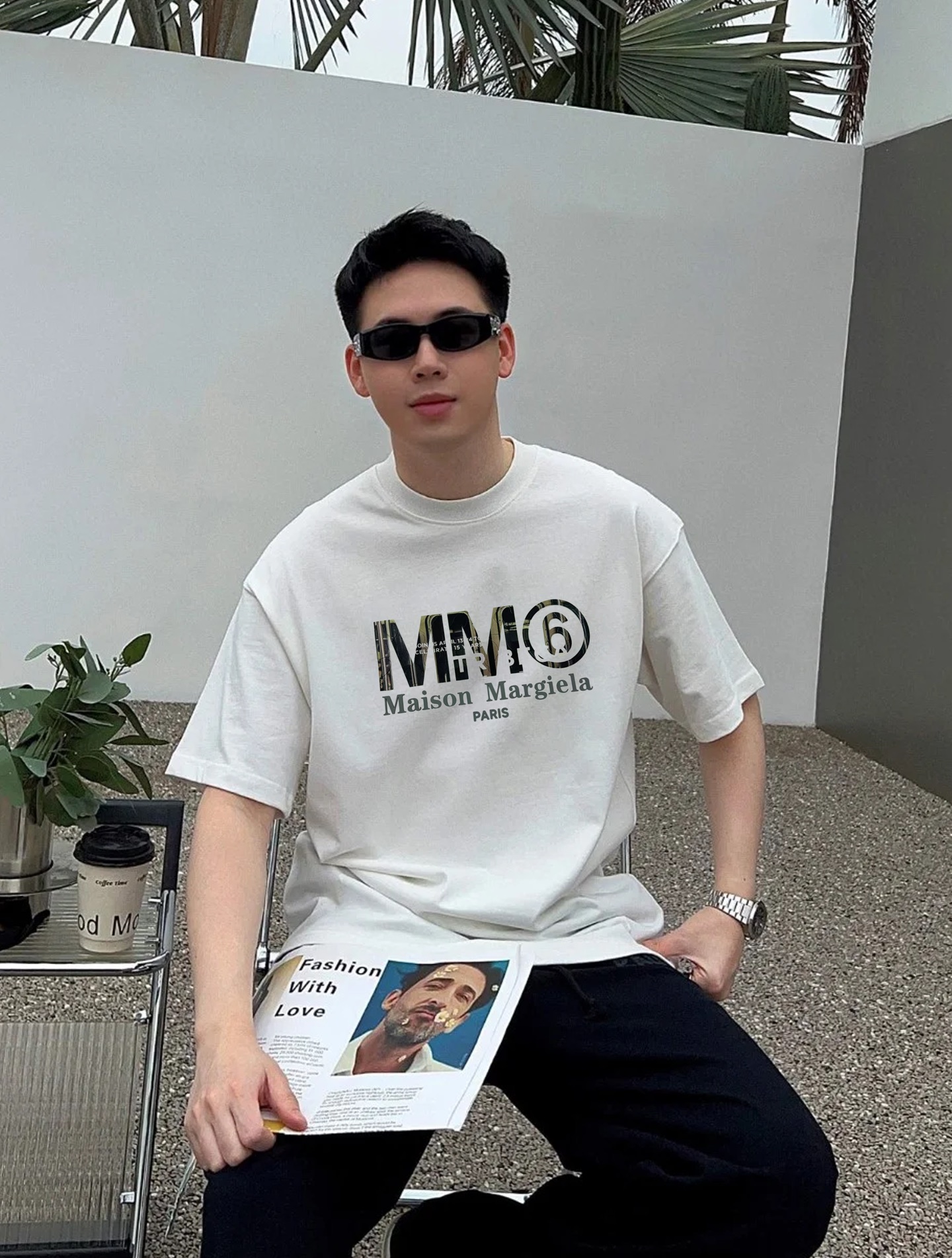 Maison Margiela25S新款圆领T恤.男女同款！马吉拉经典图形字母设计.特别之作！双层立体烫