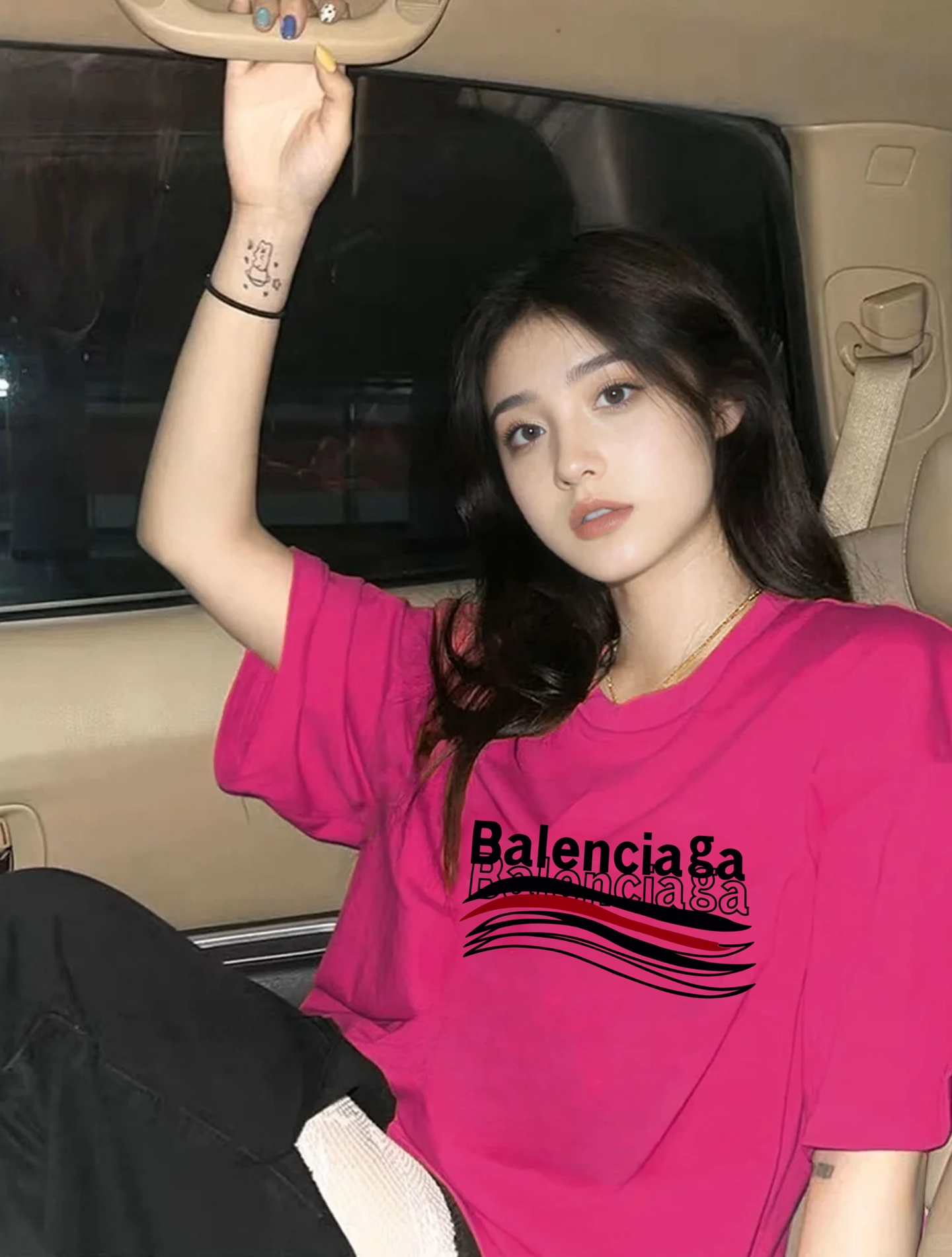 Balenciag*巴黎家25s新款可乐logoT恤.男女同款！高温烫画工艺.色彩丰富有质感！os版型真