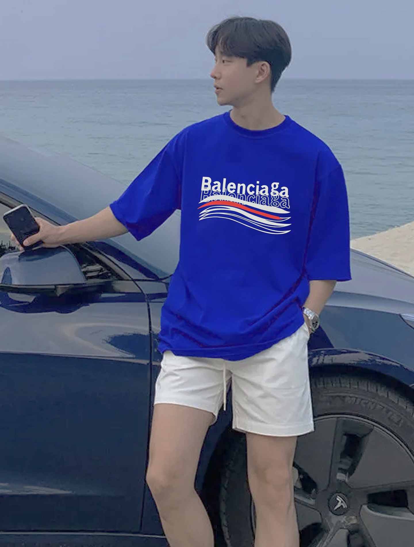 Balenciag*巴黎家25s新款可乐logoT恤.男女同款！高温烫画工艺.色彩丰富有质感！os版型真