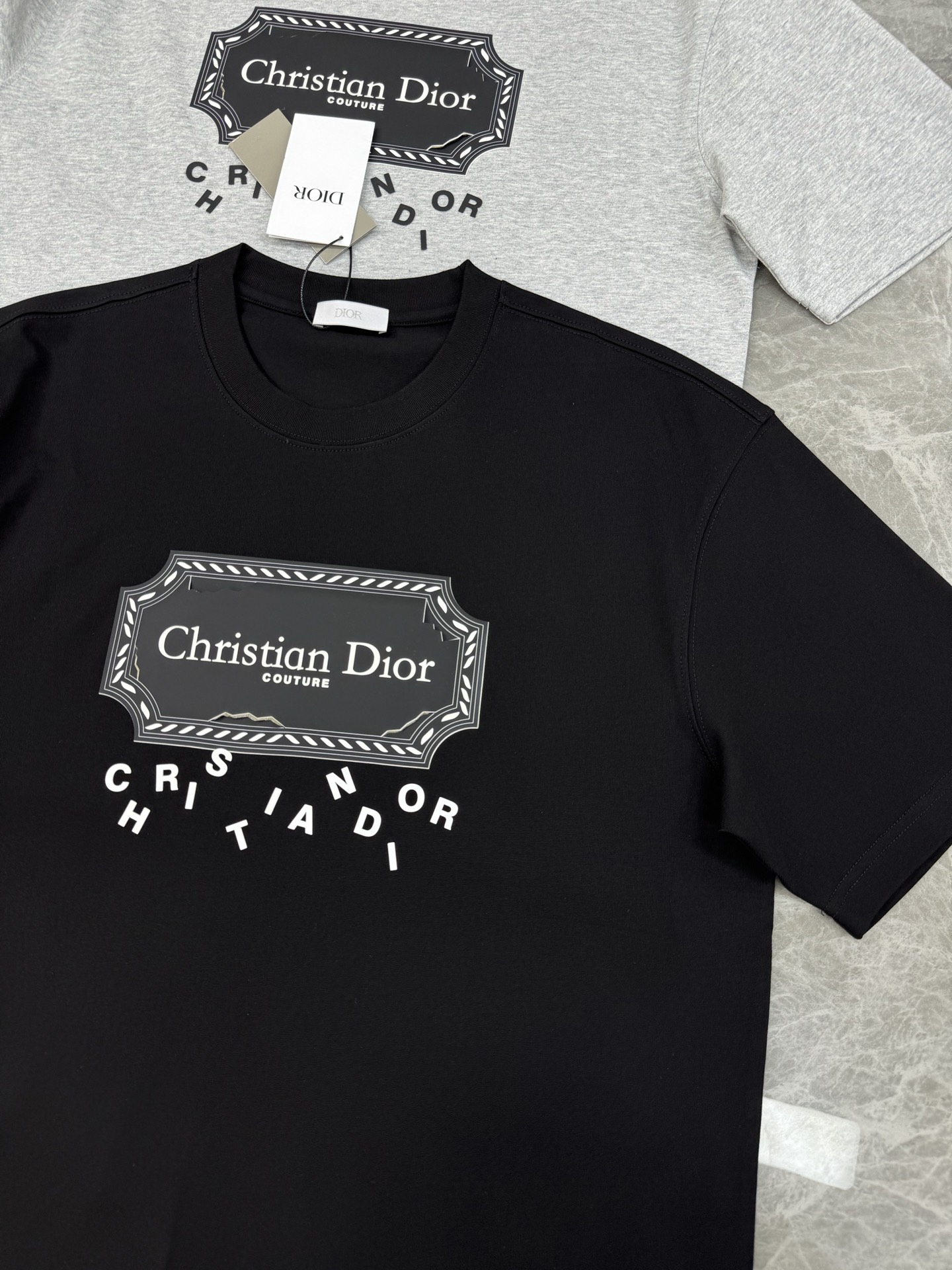 Dior*迪奥25s新款潮牌T恤.男女同款！经典刀片字母造型.立体烫画工艺.凸凹感视觉感受超前！悬垂感强