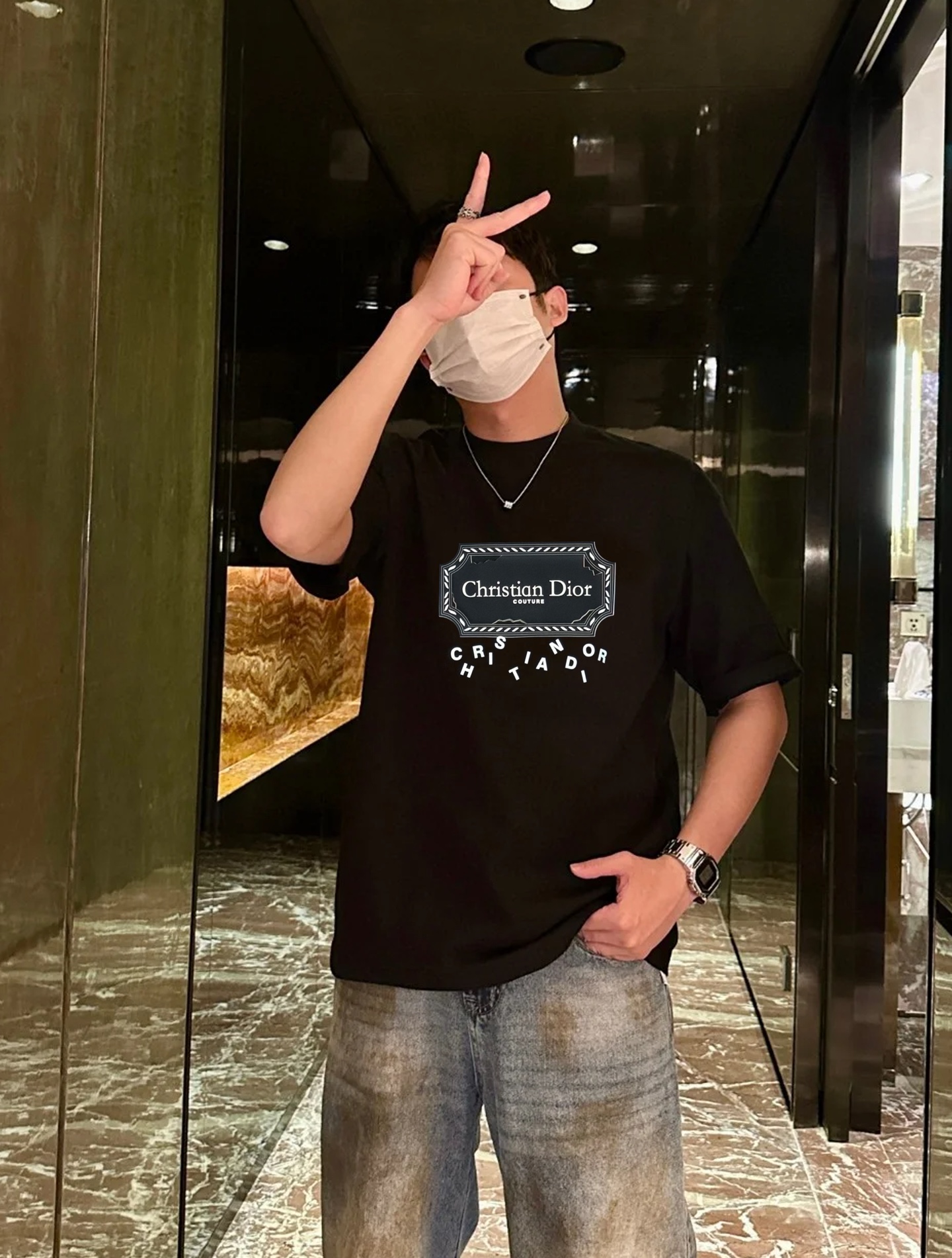 Dior*迪奥25s新款潮牌T恤.男女同款！经典刀片字母造型.立体烫画工艺.凸凹感视觉感受超前！悬垂感强