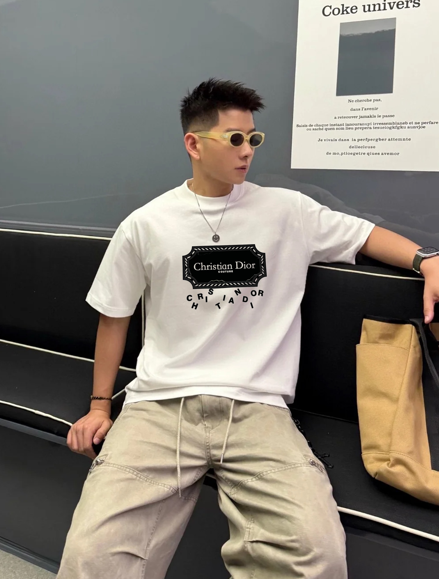 Dior*迪奥25s新款潮牌T恤.男女同款！经典刀片字母造型.立体烫画工艺.凸凹感视觉感受超前！悬垂感强