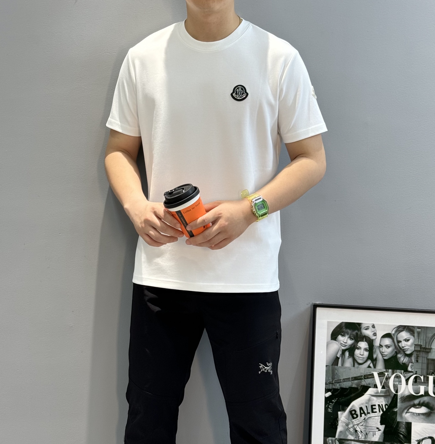 Moncle*蒙口25s新款莫代尔T恤.基础款推荐！胸口定制牌图形logo皮牌.绣字经典小帽子绣花.质感