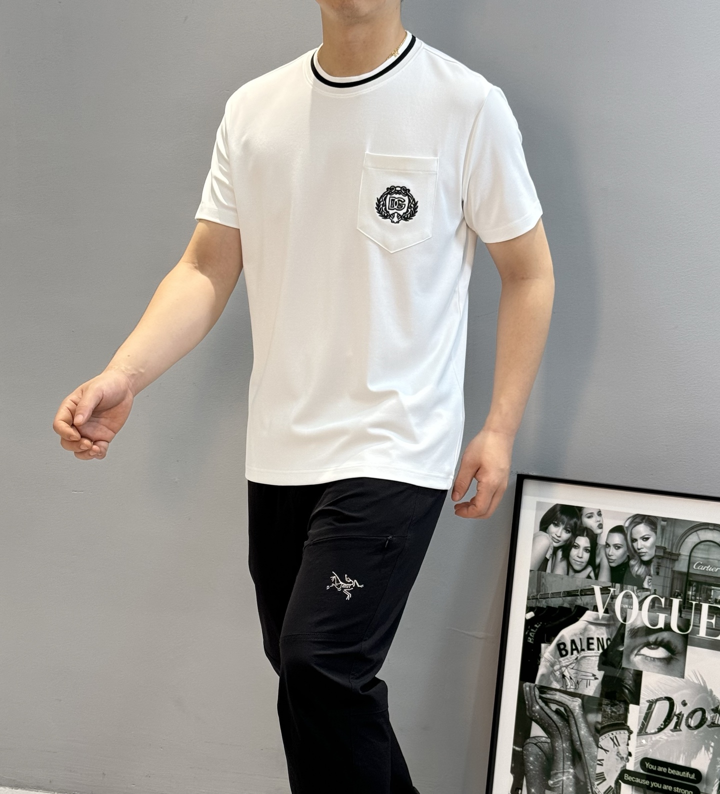 D&G*杜嘉班-纳25s男士莫代尔圆领短袖.原单推荐！优选300g莫代尔棉.婴儿的触碰感觉，入手必定回购