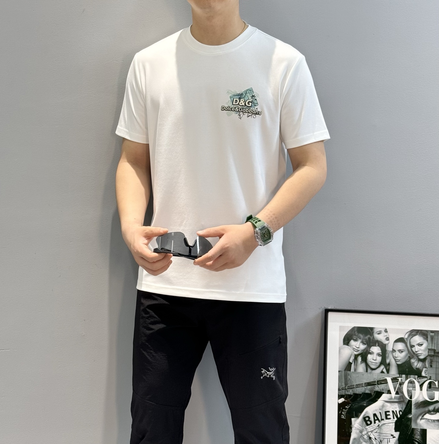 D&G*杜嘉班纳25s新品男士莫代尔圆领短袖.经典基础款推荐！优选300g莫代尔棉.婴儿的触碰感觉，入手