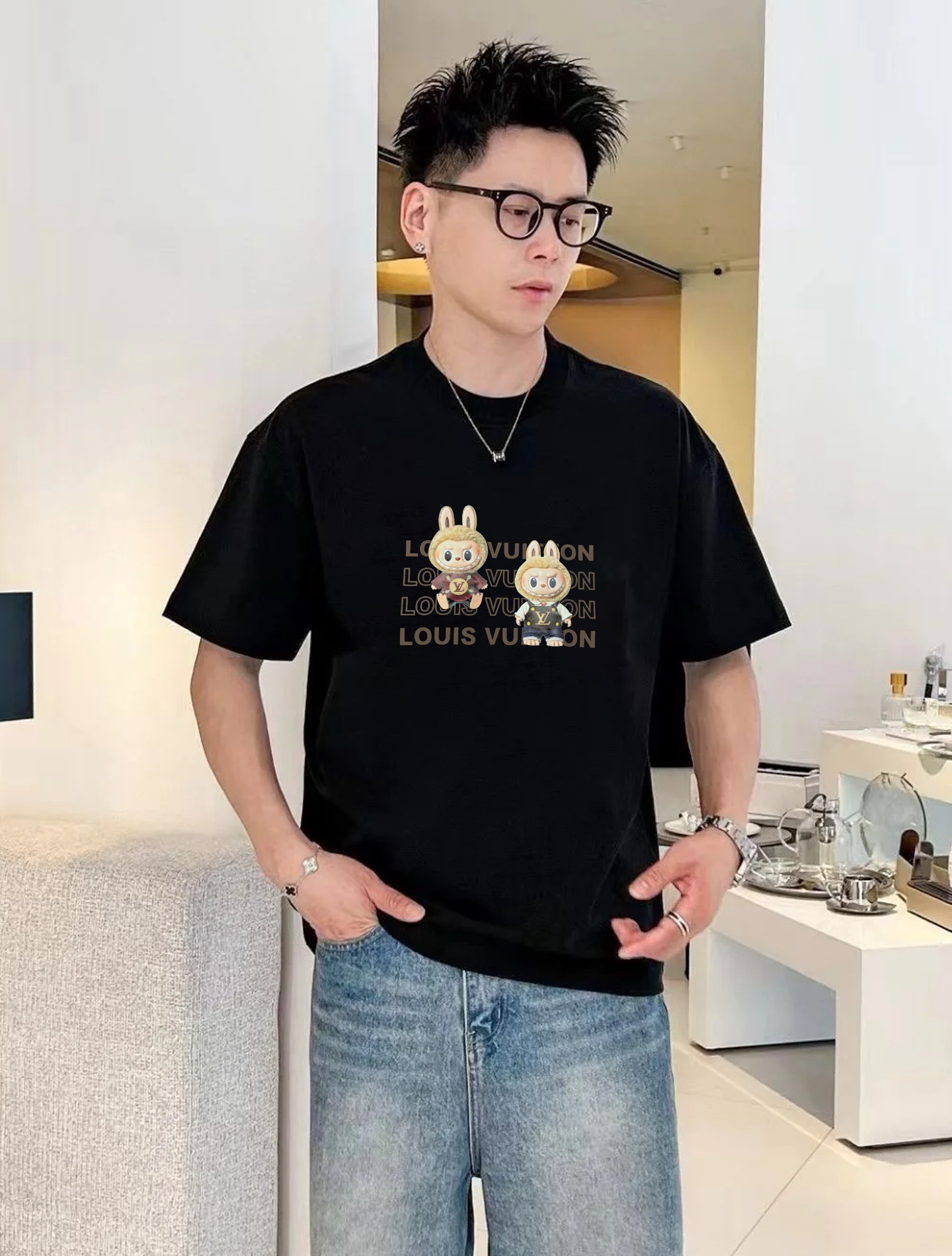 LABUBU 卡通印花‼️驴牌*新品短袖T恤.男女同款！采用280克新疆棉冰感索罗娜面料，通过索罗娜科技