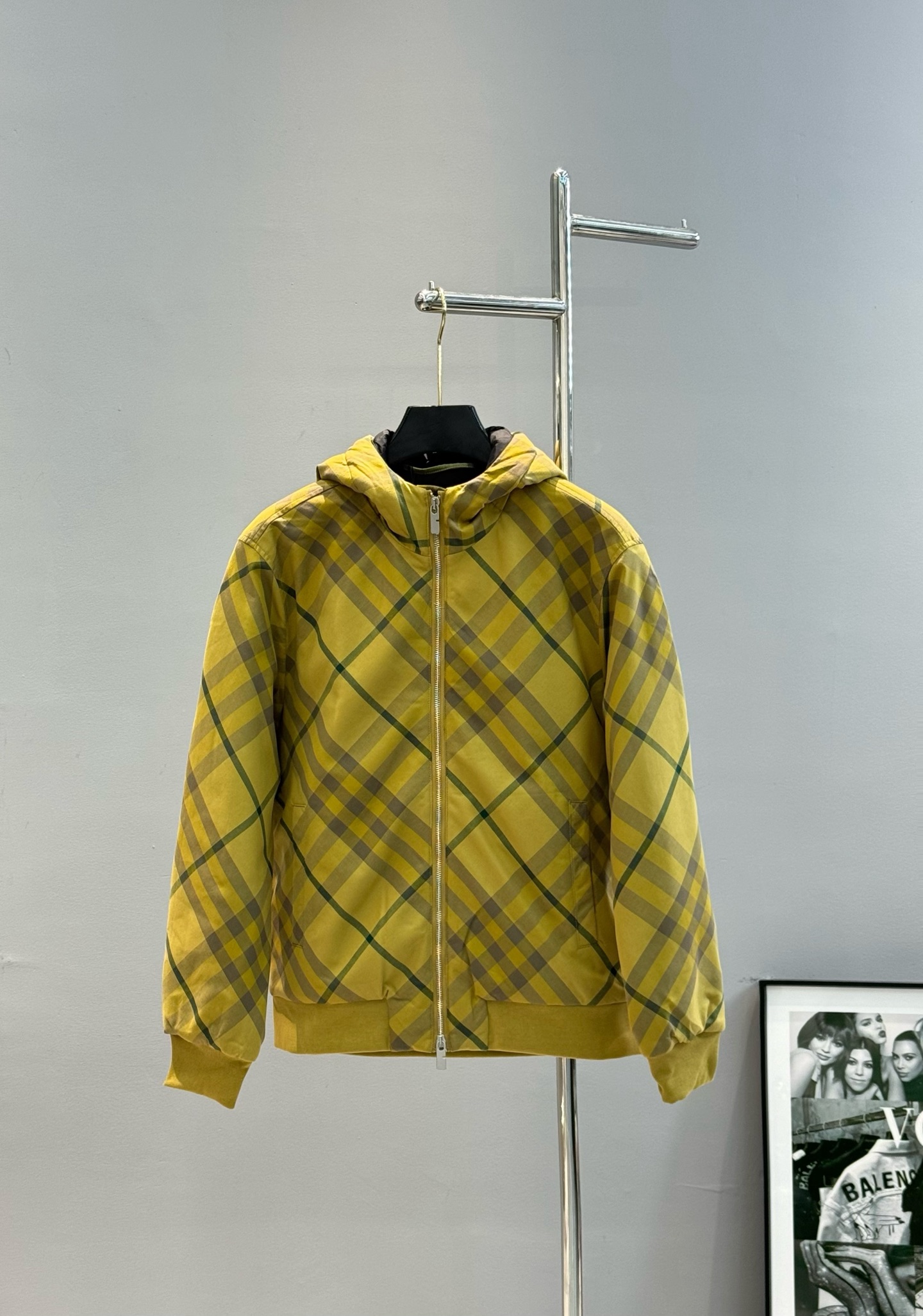 BBR*巴宝莉25s秋冬新品棉服外套！小红书同步.连帽款式.经典格子著称.原版开发1：1还原。精湛的菱形