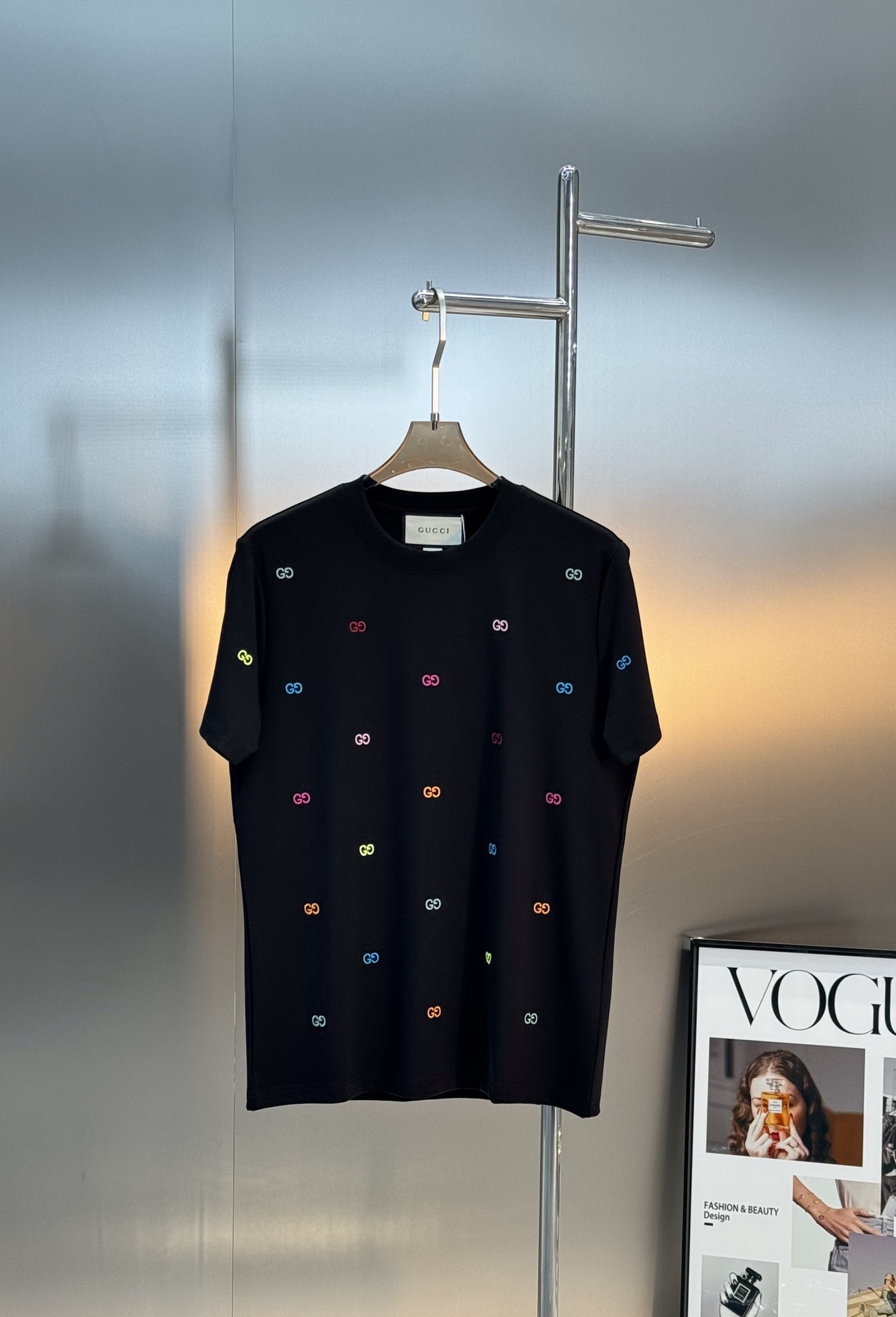 Gucci古奇25s新款莫代尔短袖T恤.满身重工3D字母绣花.糖果色彩绣花突出品牌字母设计.高克重300