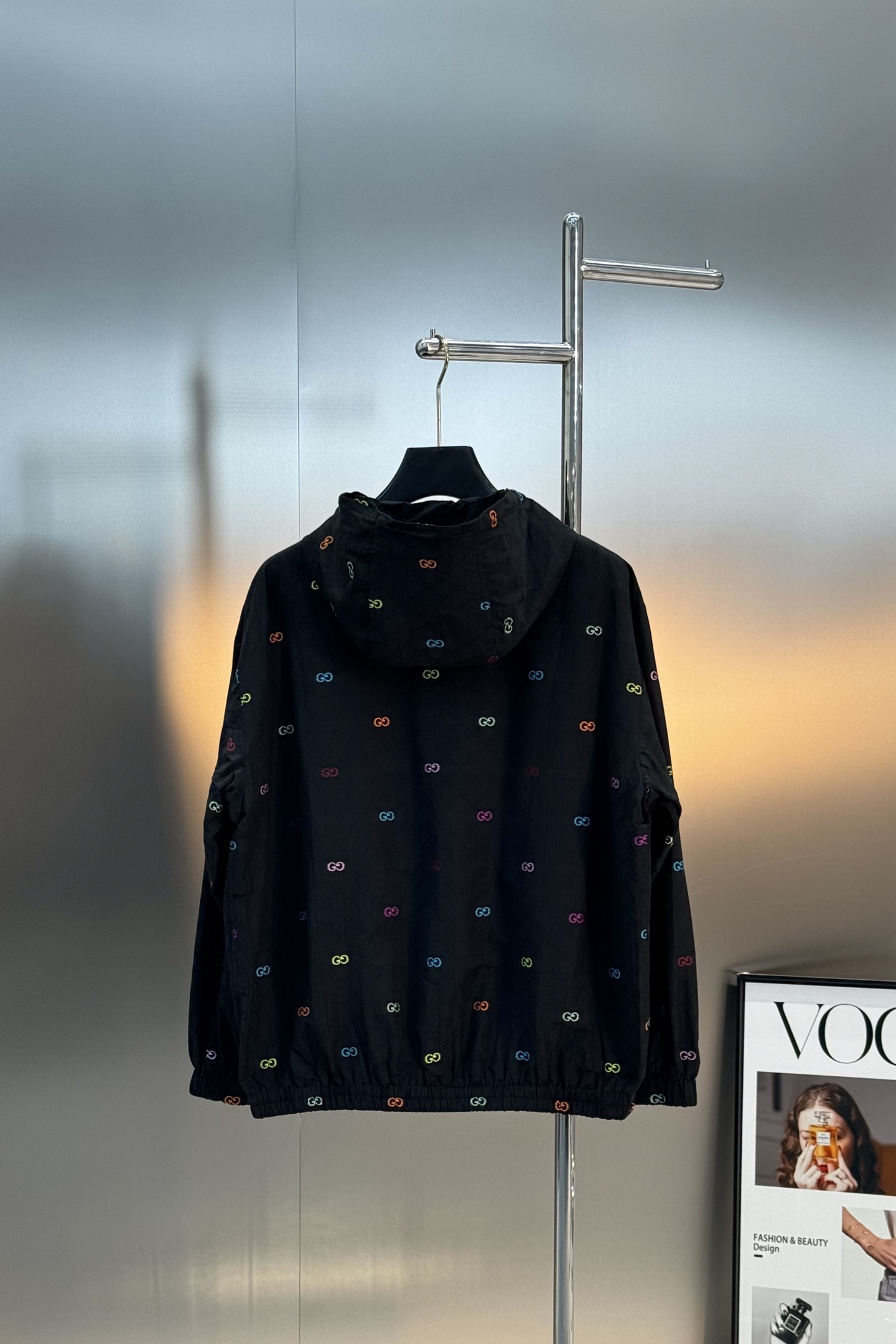Gucci古奇25FW新款连帽夹克.原单推荐！以黑色GG棉质格子布匠心打造，通体缀饰GG刺绣🪡早秋系列融