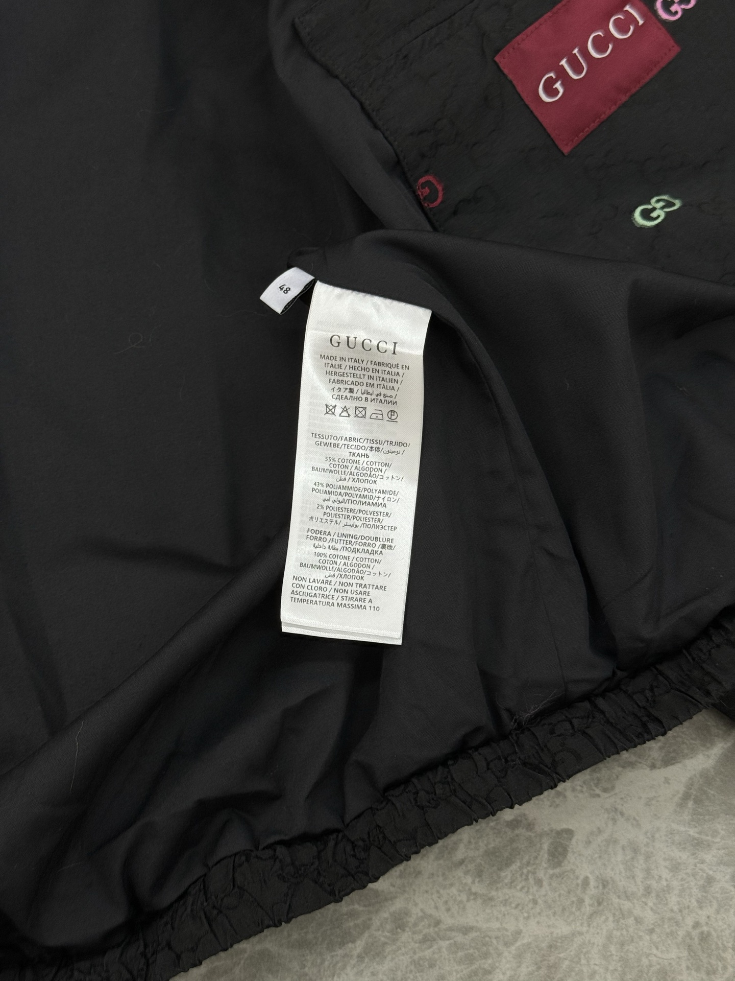 Gucci古奇25FW新款连帽夹克.原单推荐！以黑色GG棉质格子布匠心打造，通体缀饰GG刺绣🪡早秋系列融