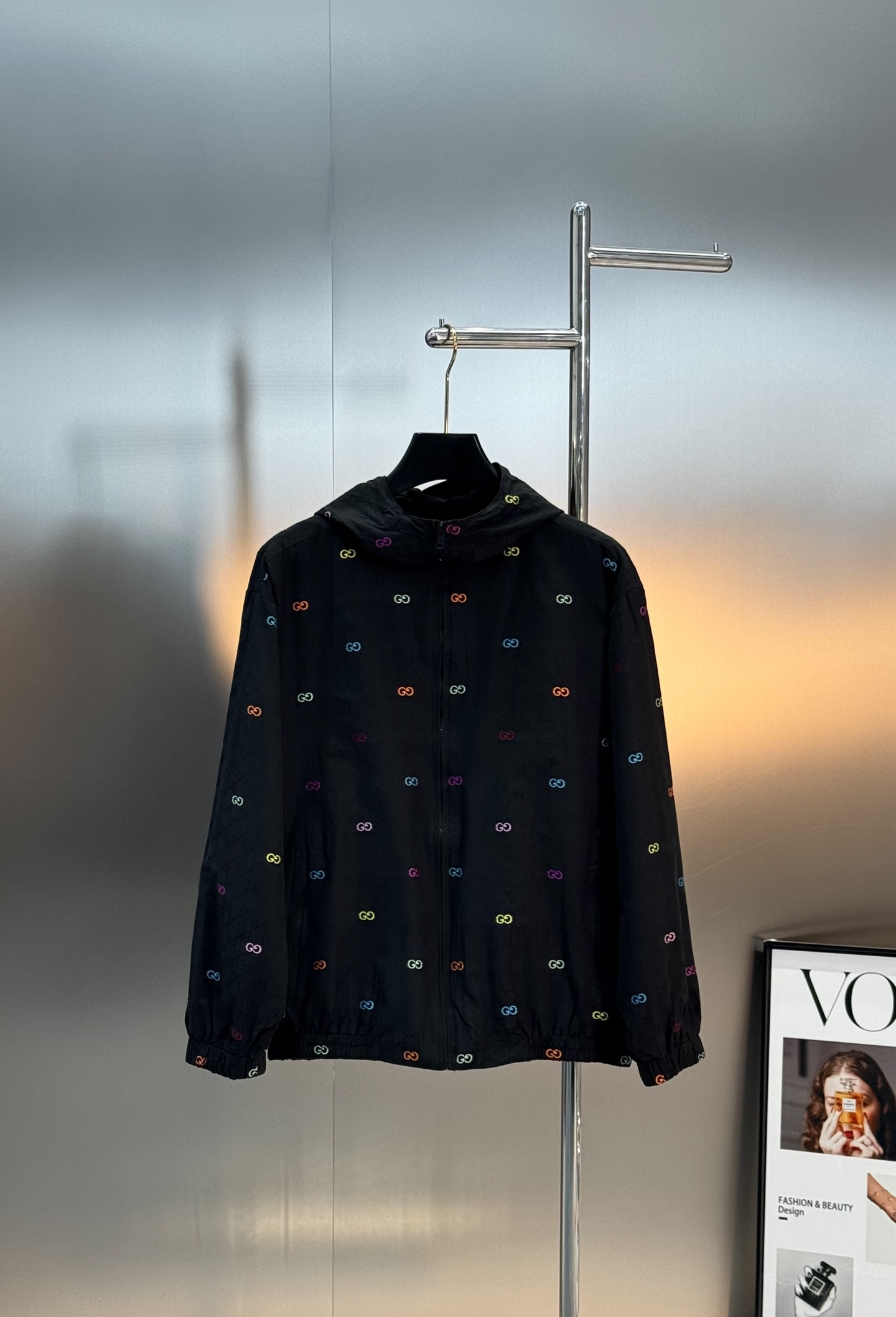 Gucci古奇25FW新款连帽夹克.原单推荐！以黑色GG棉质格子布匠心打造，通体缀饰GG刺绣🪡早秋系列融