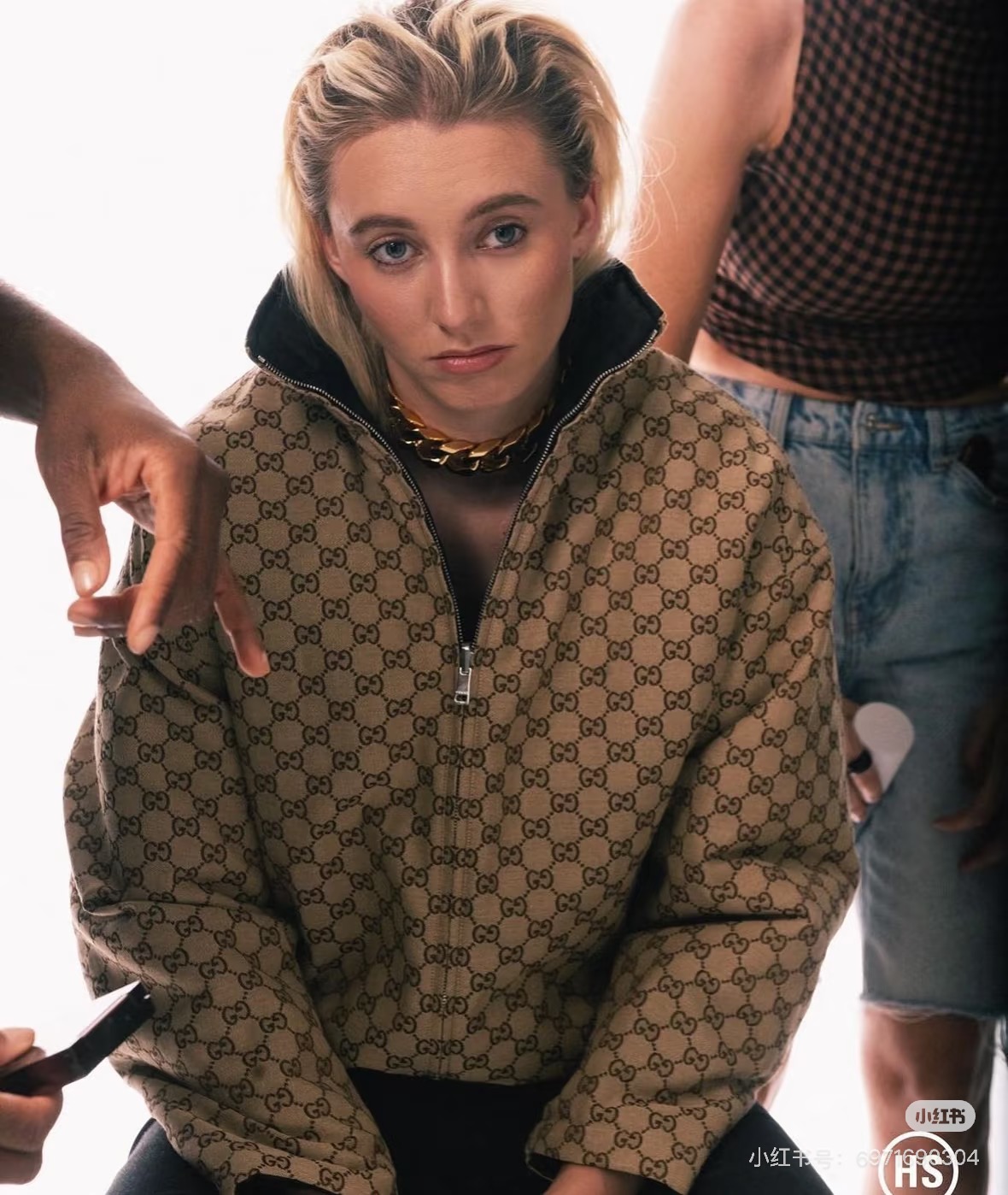 Gucci古奇25FW秋冬新品！GG帆布飞行夹克外套.男女同款！2025早秋系列运用精致又华丽的面料演绎