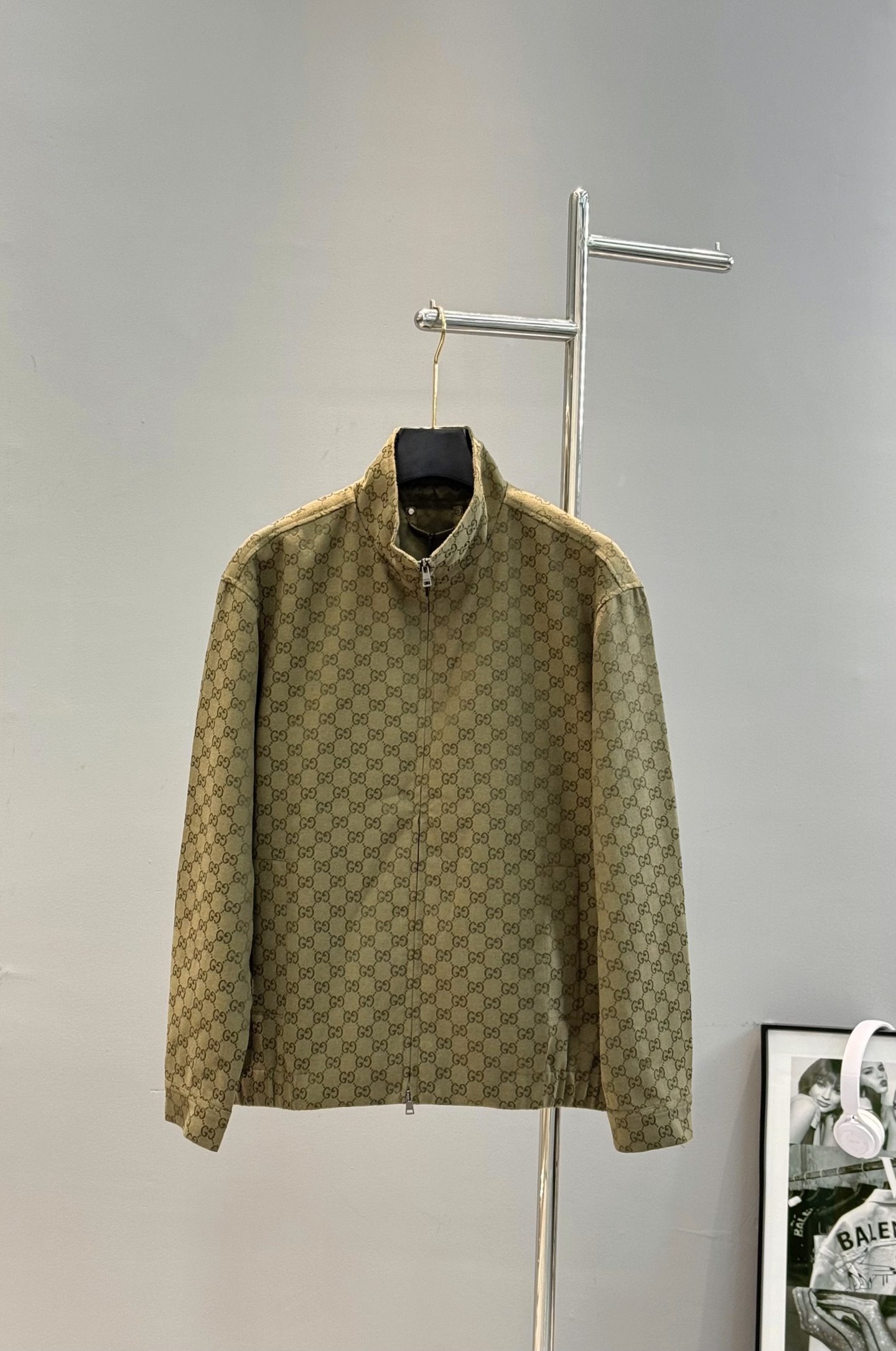 Gucci古奇25FW秋冬新品！GG帆布飞行夹克外套.男女同款！2025早秋系列运用精致又华丽的面料演绎