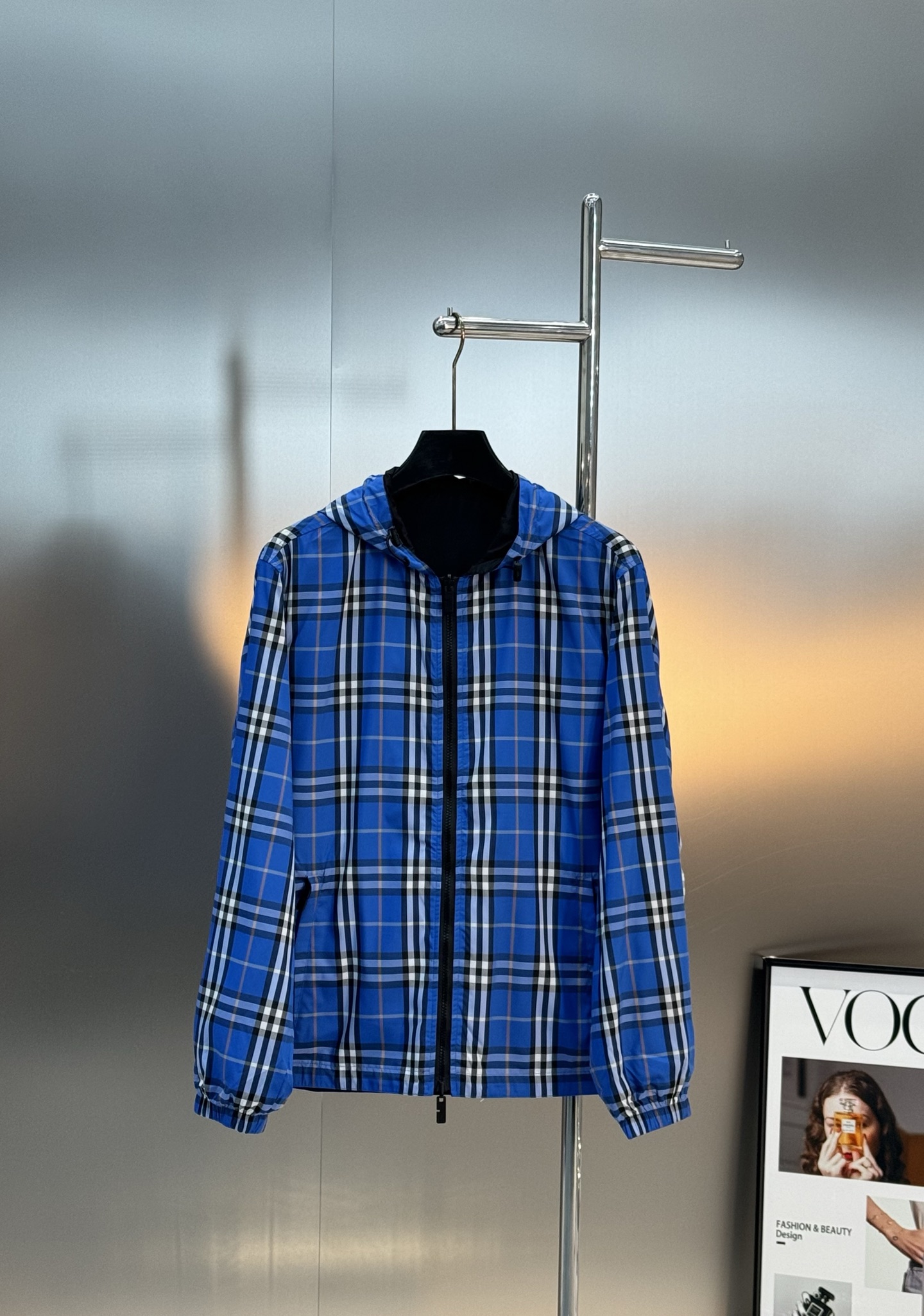 BBR巴宝莉25s新品.格纹双面穿连帽外套.定织定染格子面料，经典B家格子造型呈现.双面穿胸口基础款品牌