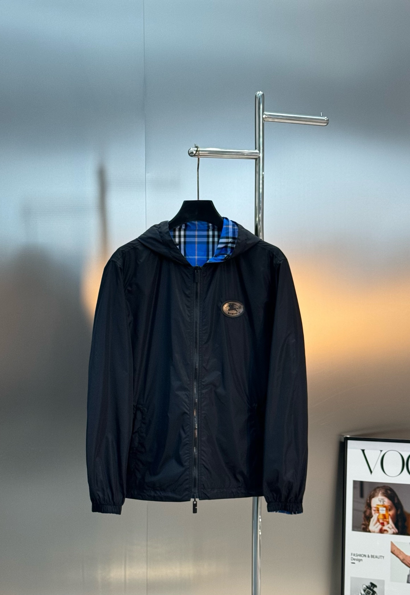 BBR巴宝莉25s新品.格纹双面穿连帽外套.定织定染格子面料，经典B家格子造型呈现.双面穿胸口基础款品牌