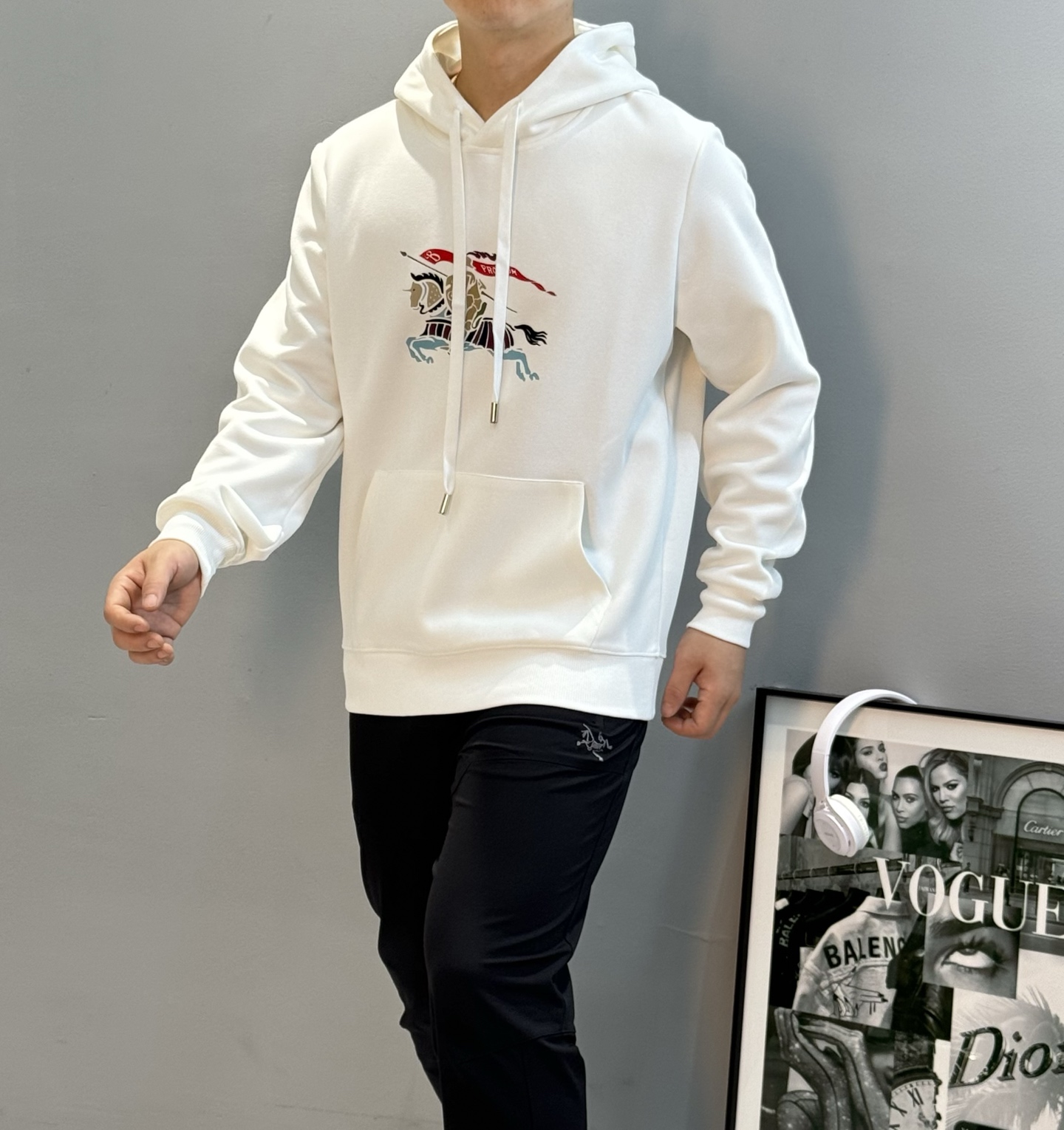 BBR*25S秋冬原单爆款连帽卫衣🔥男女同款！精致3D王牌战马印花工艺撞色设计.简单又高级！一款最基础的