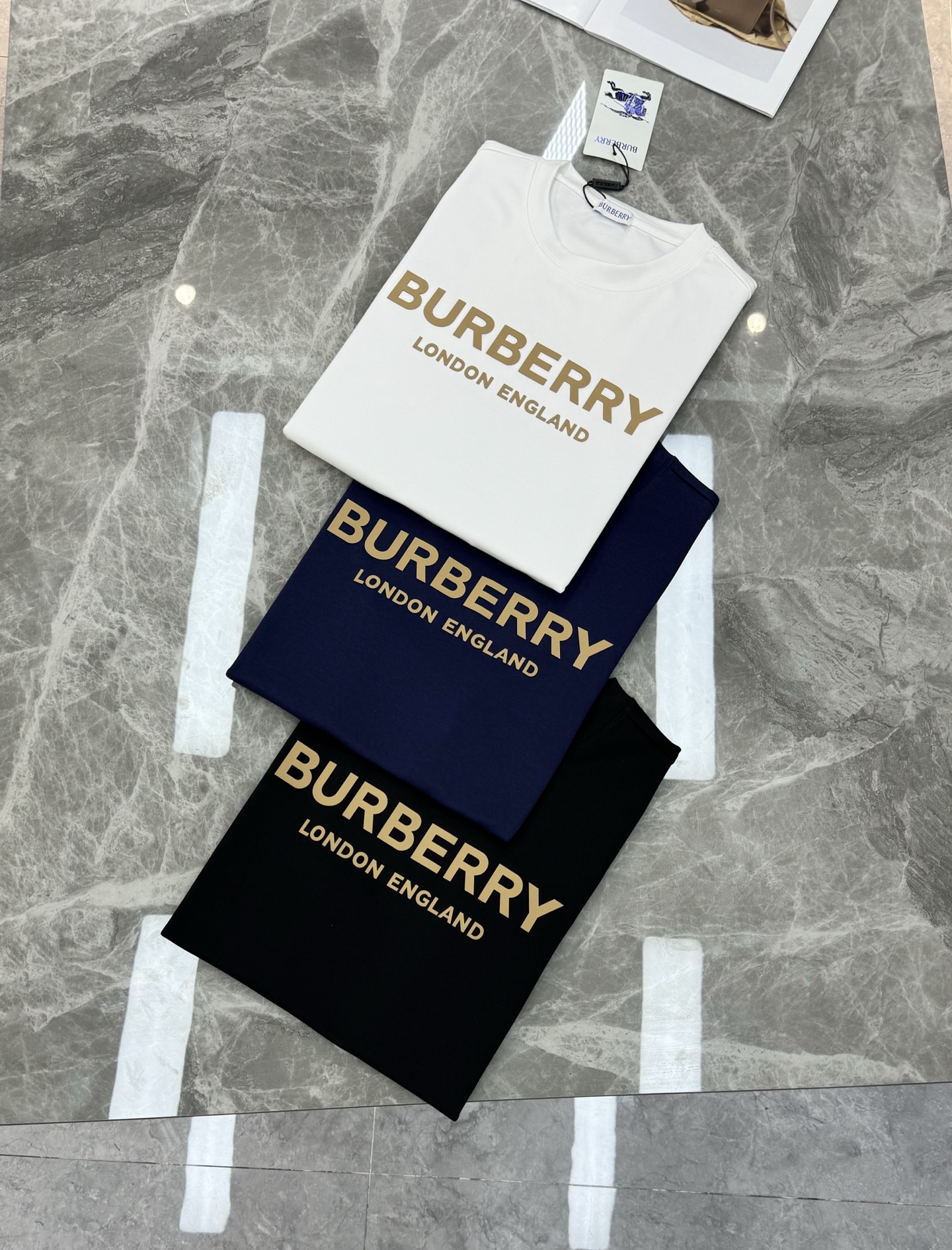 BBR*巴宝莉25s新款字母T恤.焕新升级百搭基础款，贸易公司出品！！甄选优质有机300g莫代尔棉面料，