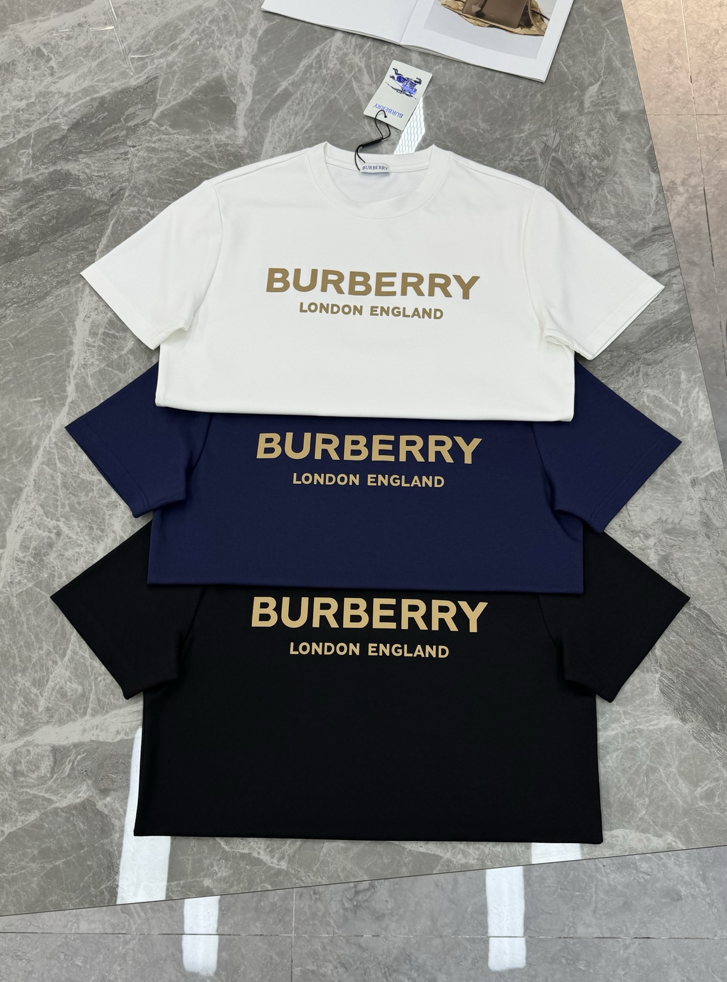 BBR*巴宝莉25s新款字母T恤.焕新升级百搭基础款，贸易公司出品！！甄选优质有机300g莫代尔棉面料，