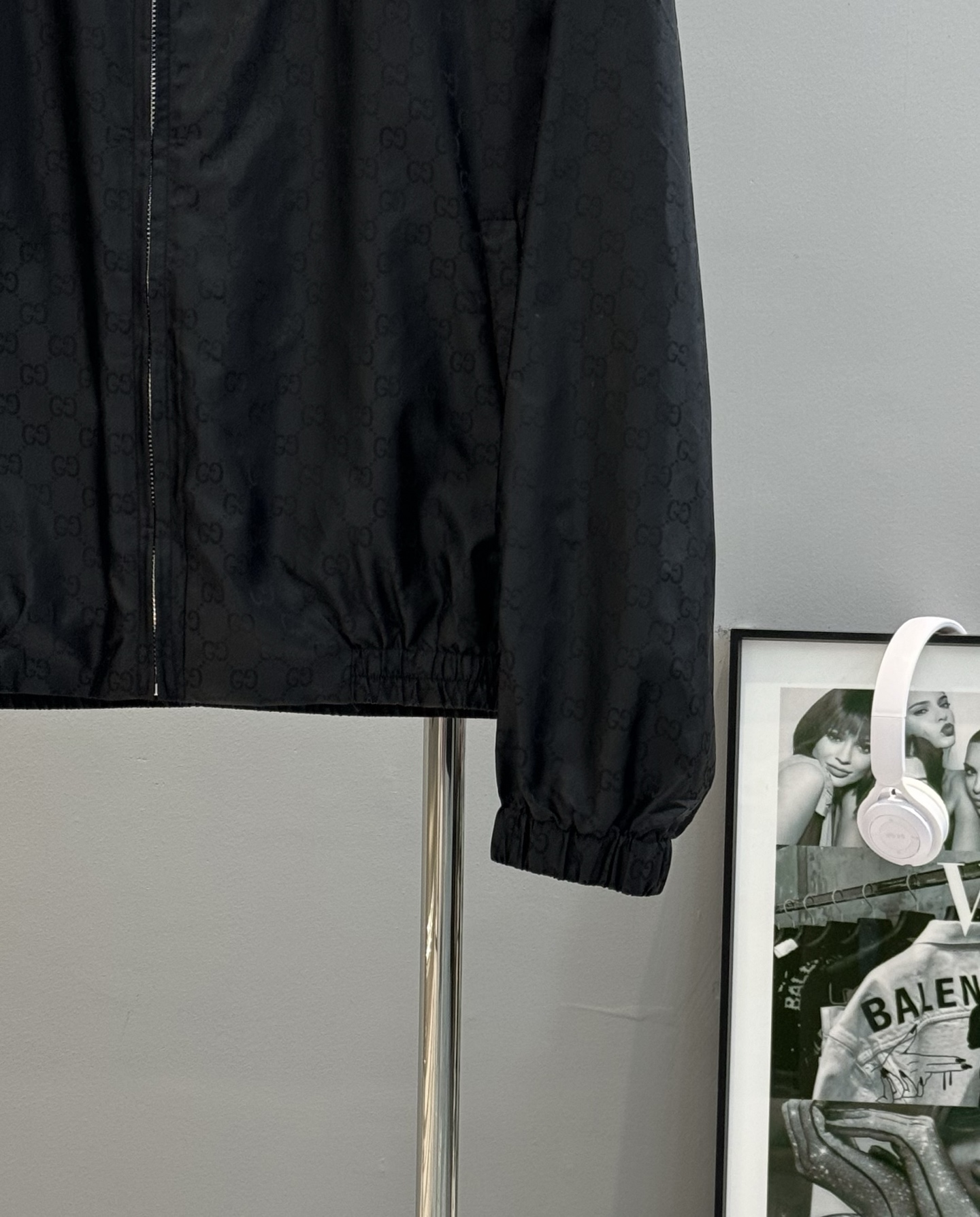 GUCCI古奇25FW外套原版夹克.连帽设计.满身数码GG花型.定制五金配件自带收纳限量款，面料油润，满