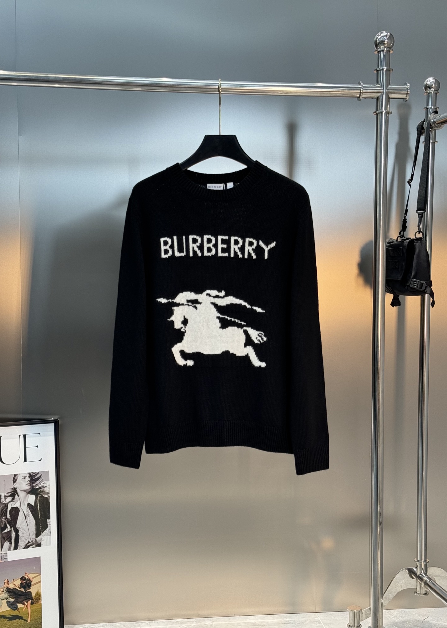 Burberry巴宝莉马术骑士徽标针织衫.原单推荐.男女同款！B BR马术骑士徽标针织衫，厚质羊毛羊绒混