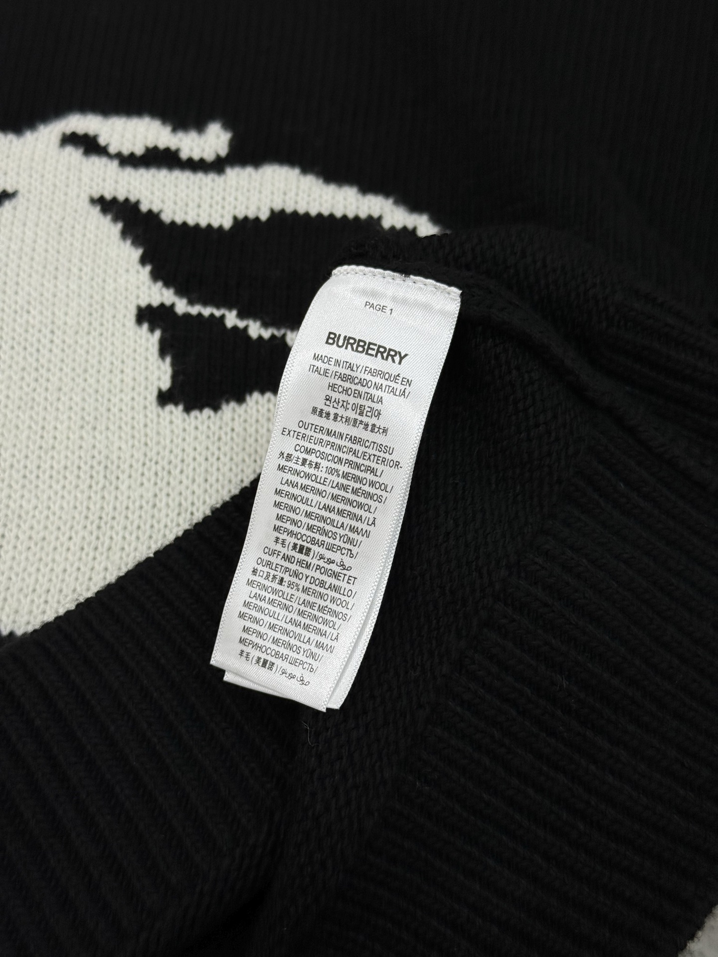 Burberry巴宝莉马术骑士徽标针织衫.原单推荐.男女同款！B BR马术骑士徽标针织衫，厚质羊毛羊绒混