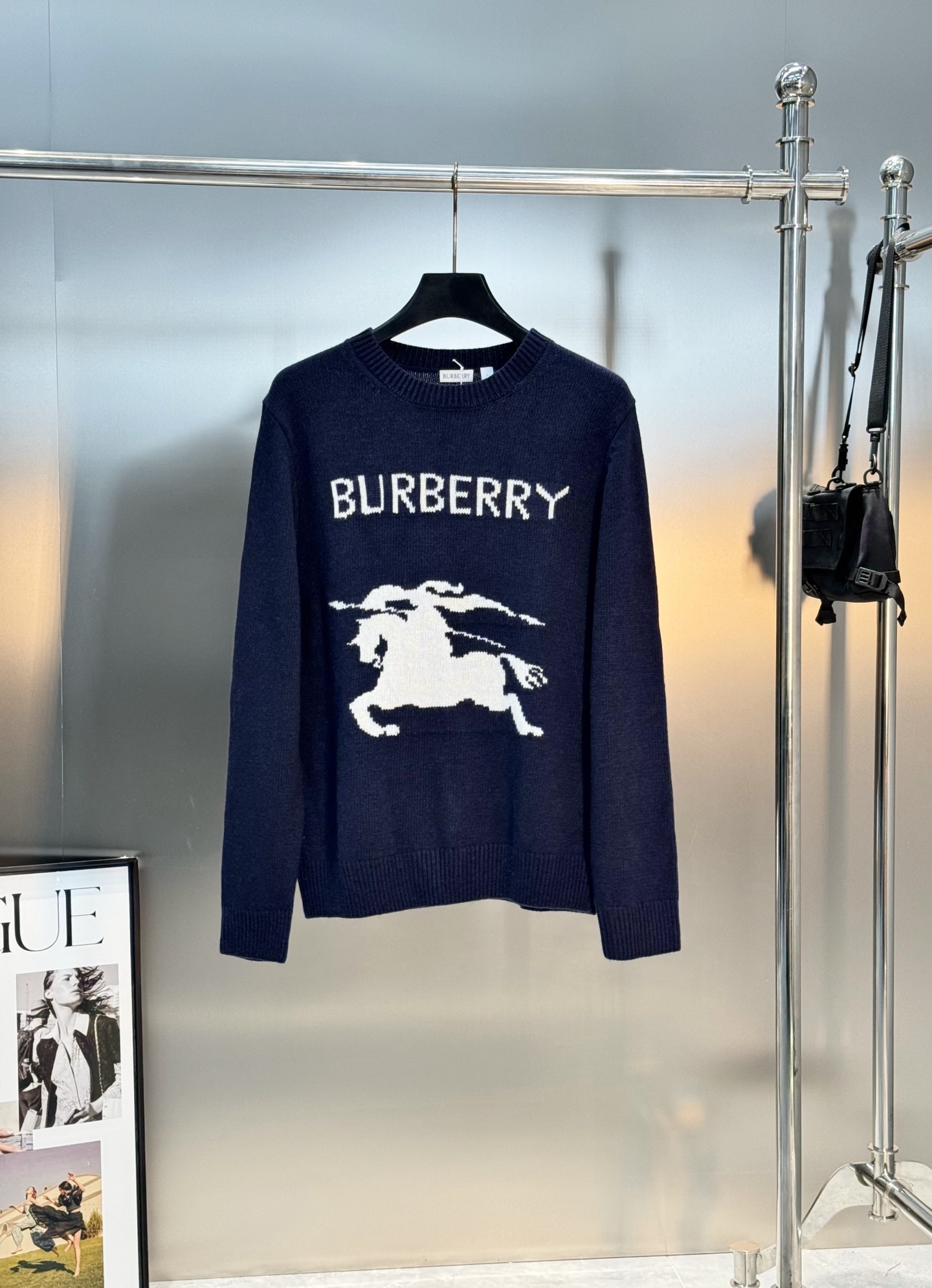 Burberry巴宝莉马术骑士徽标针织衫.原单推荐.男女同款！B BR马术骑士徽标针织衫，厚质羊毛羊绒混