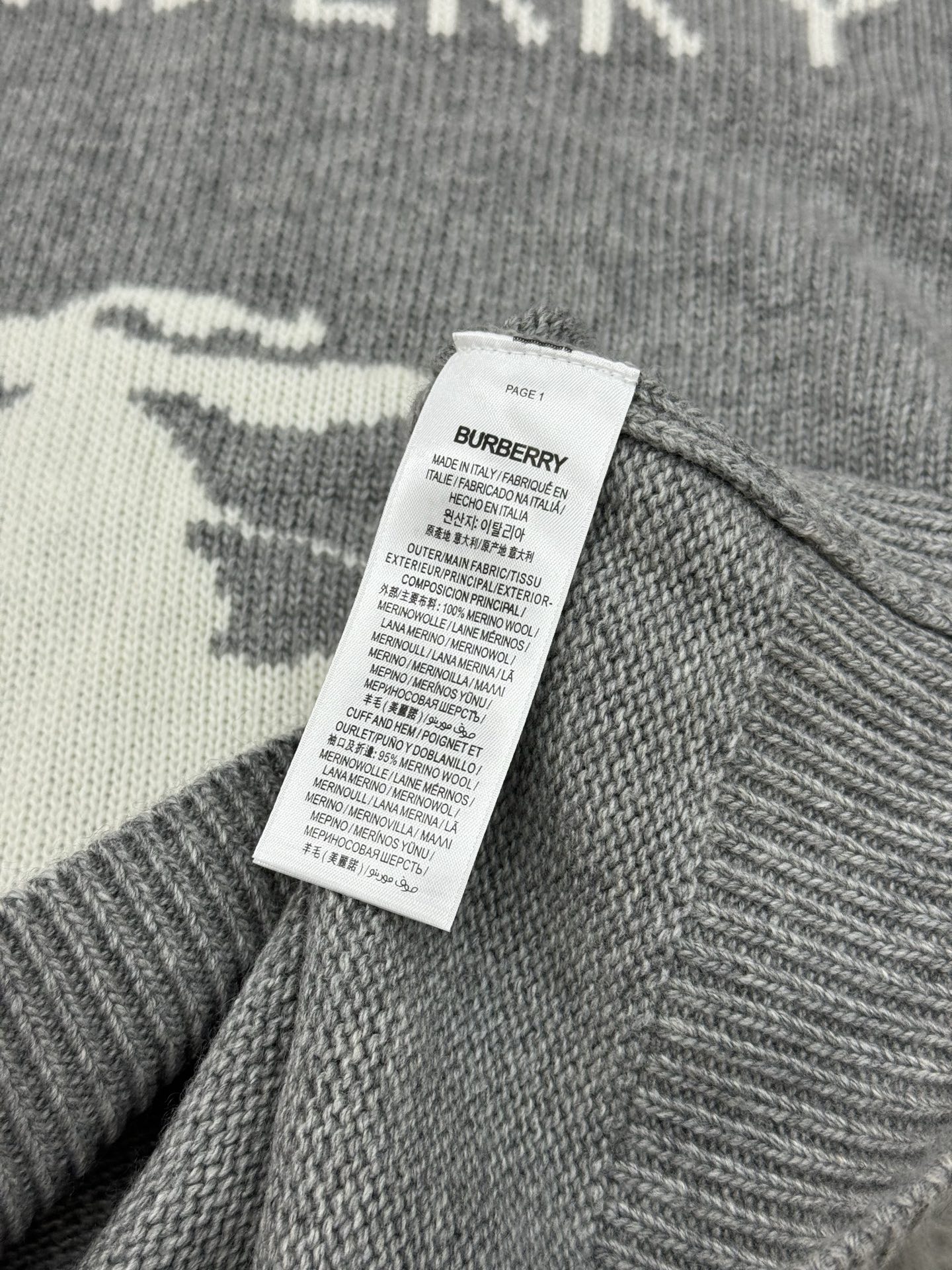 Burberry巴宝莉马术骑士徽标针织衫.原单推荐.男女同款！B BR马术骑士徽标针织衫，厚质羊毛羊绒混