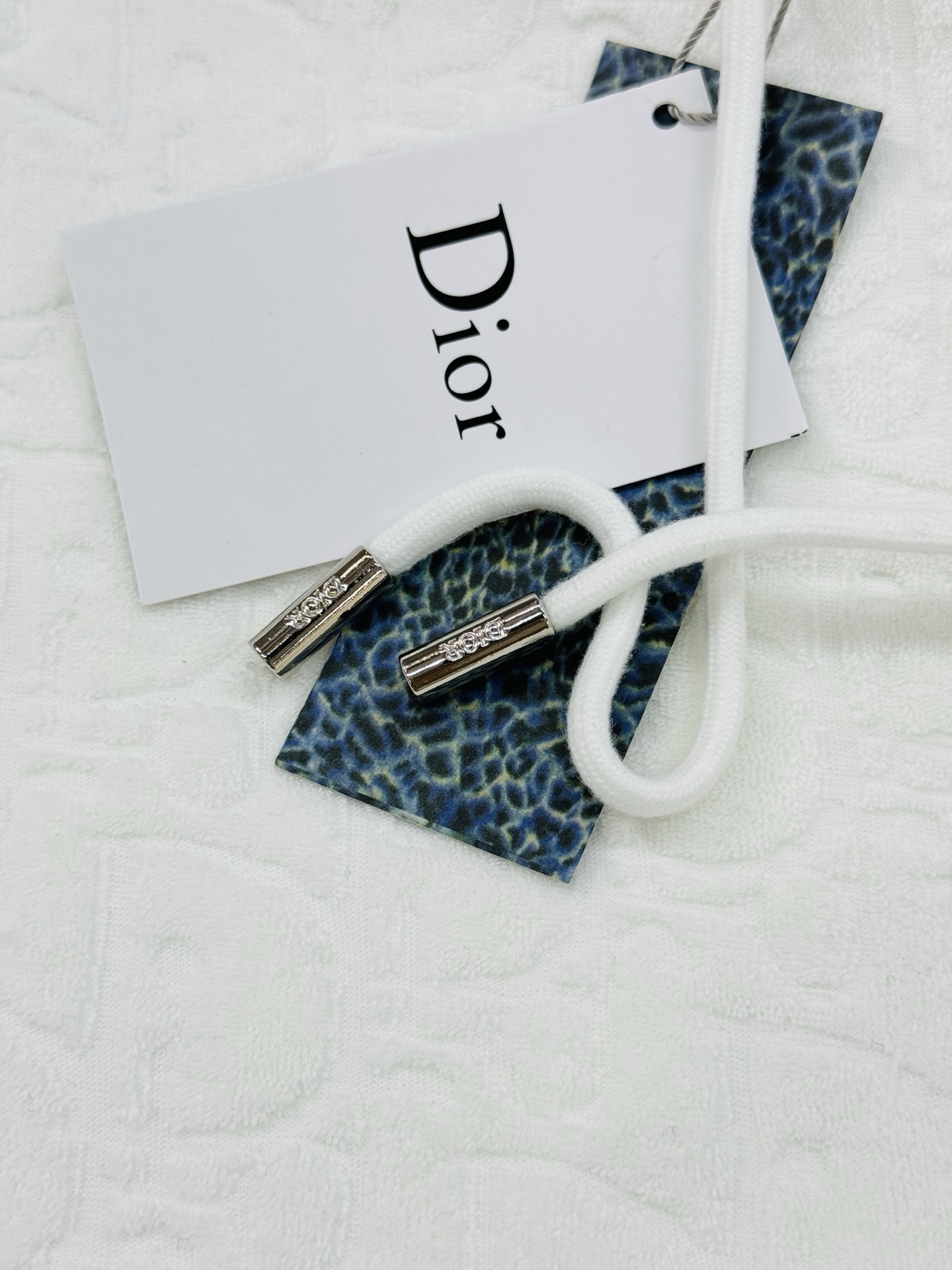 Dior White Towel Jacquard Hoodie, Unisex, Drawstring, OS Fit 5 i1760341726821 2598 0 3