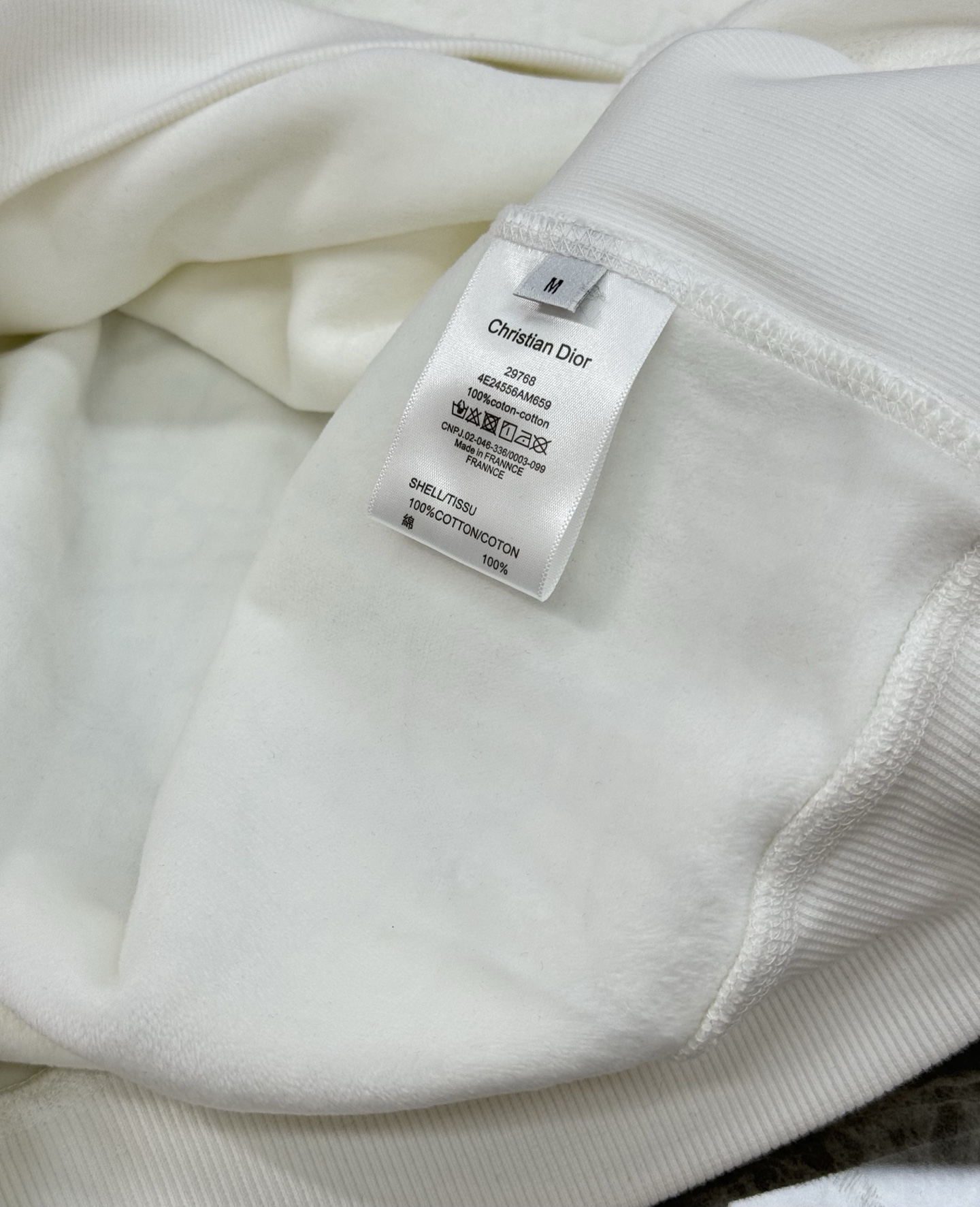 Dior White Towel Jacquard Hoodie, Unisex, Drawstring, OS Fit 7 i1760341728244 6327 0 5