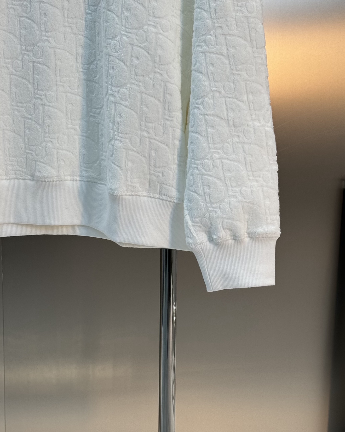 Dior White Towel Jacquard Hoodie, Unisex, Drawstring, OS Fit 8 i1760341728252 1699 0 6