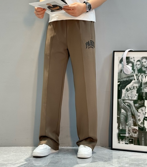 Balenciaga Men's Straight Leg Casual Pants with 'Paris' Lettering 1 Balenciaga Men's Straight Leg Casual Pants with 'Paris' Lettering