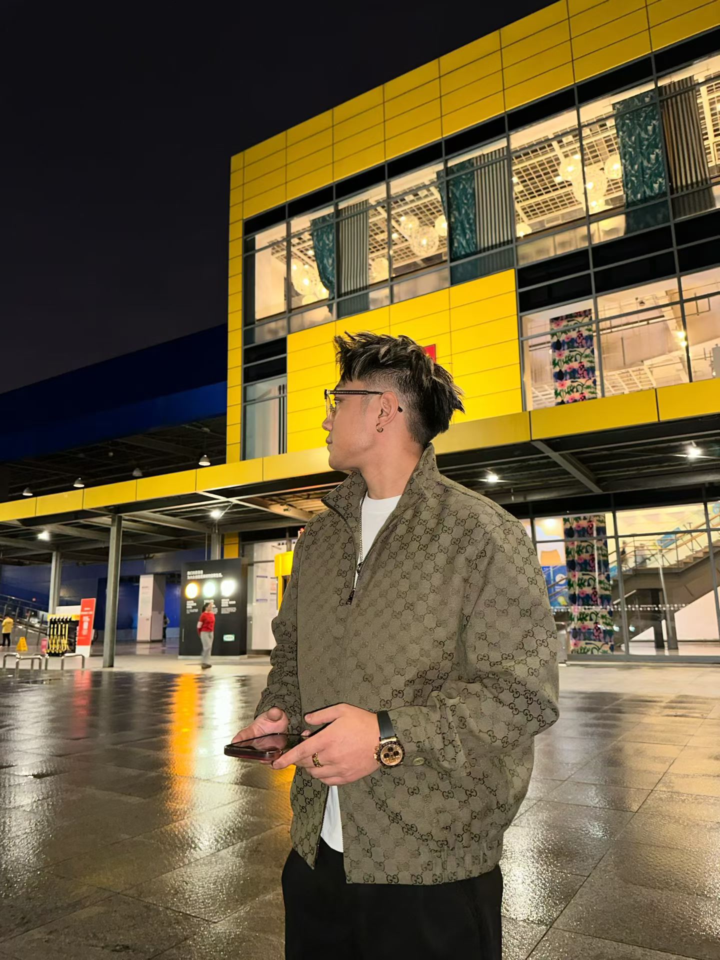 Gucci古奇25FW秋冬新品！GG帆布飞行夹克外套.男女同款！2025早秋系列运用精致又华丽的面料演绎