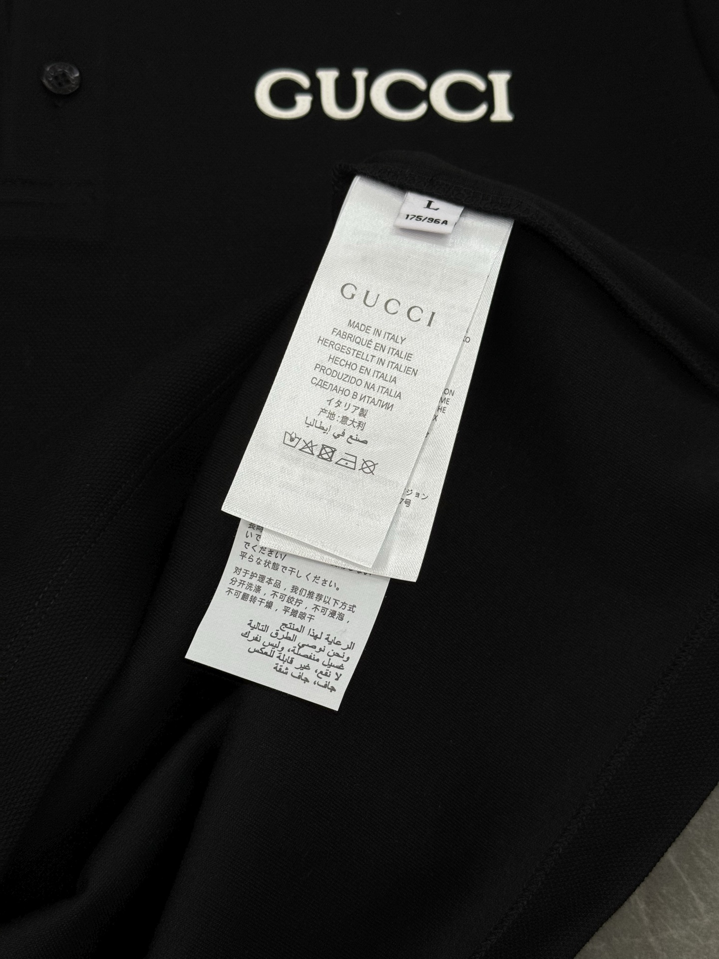 Gucci古奇2025s新款推荐长袖Polo杉.基础款推荐.商务休闲随意搭配.胸前经典字母烫画POLO衫