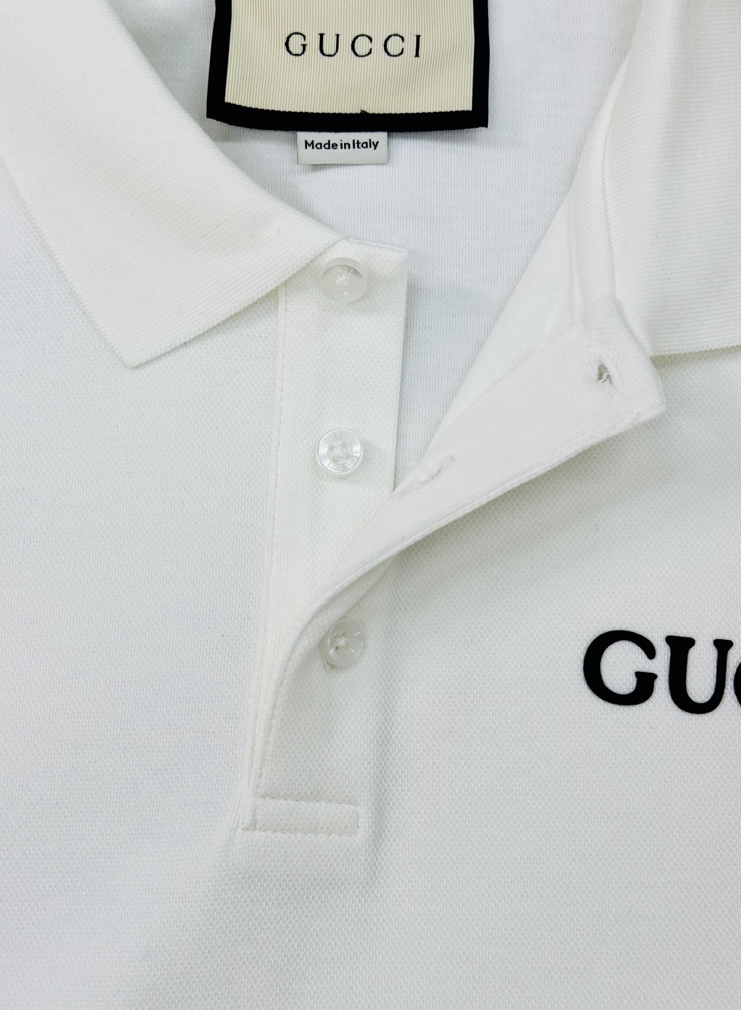 Gucci古奇2025s新款推荐长袖Polo杉.基础款推荐.商务休闲随意搭配.胸前经典字母烫画POLO衫