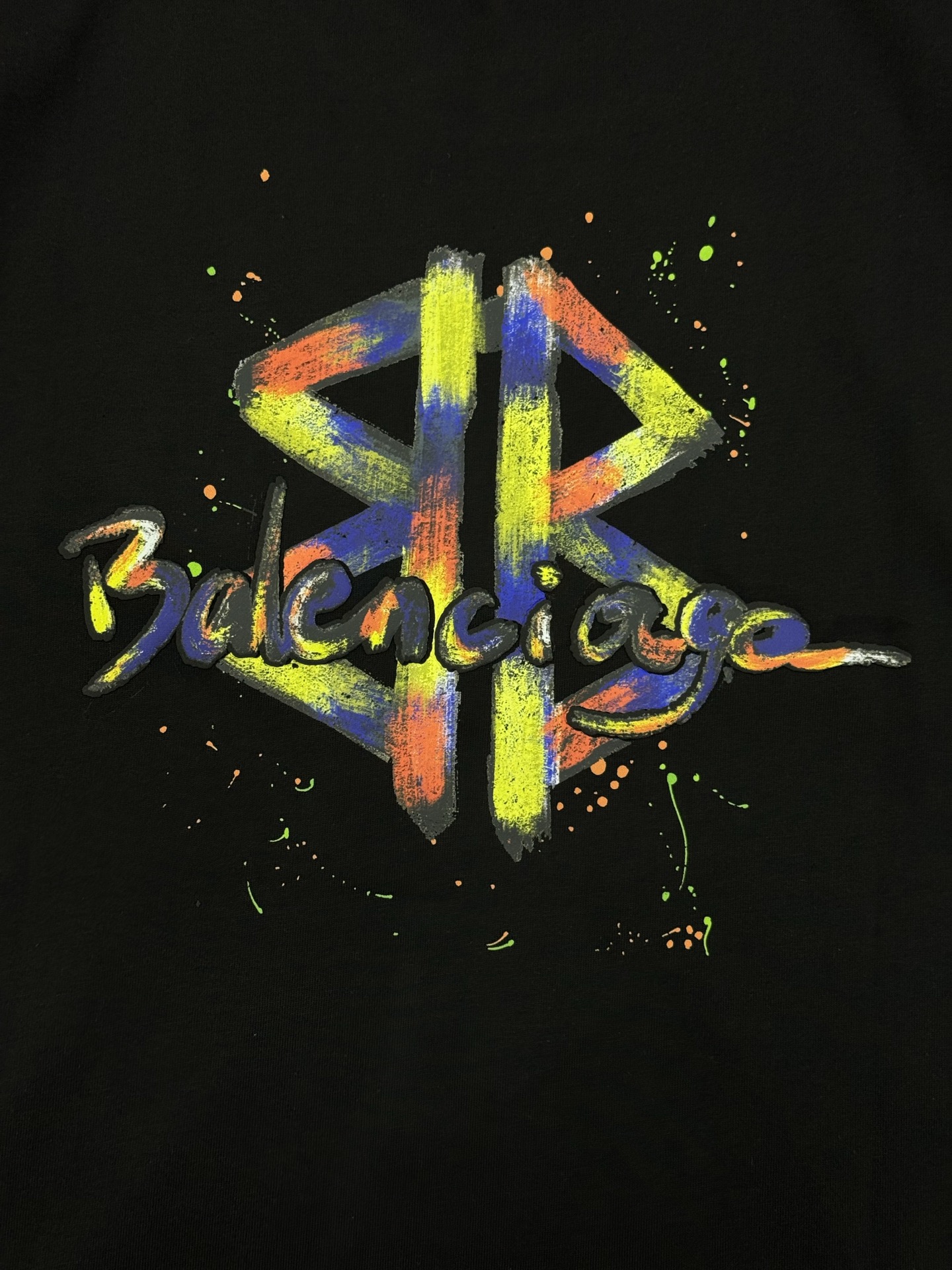 Balenciaga巴黎世家25s新款潮牌T恤.采用独家定制面料，柔软透气超舒服!双面彩色喷色Logo，