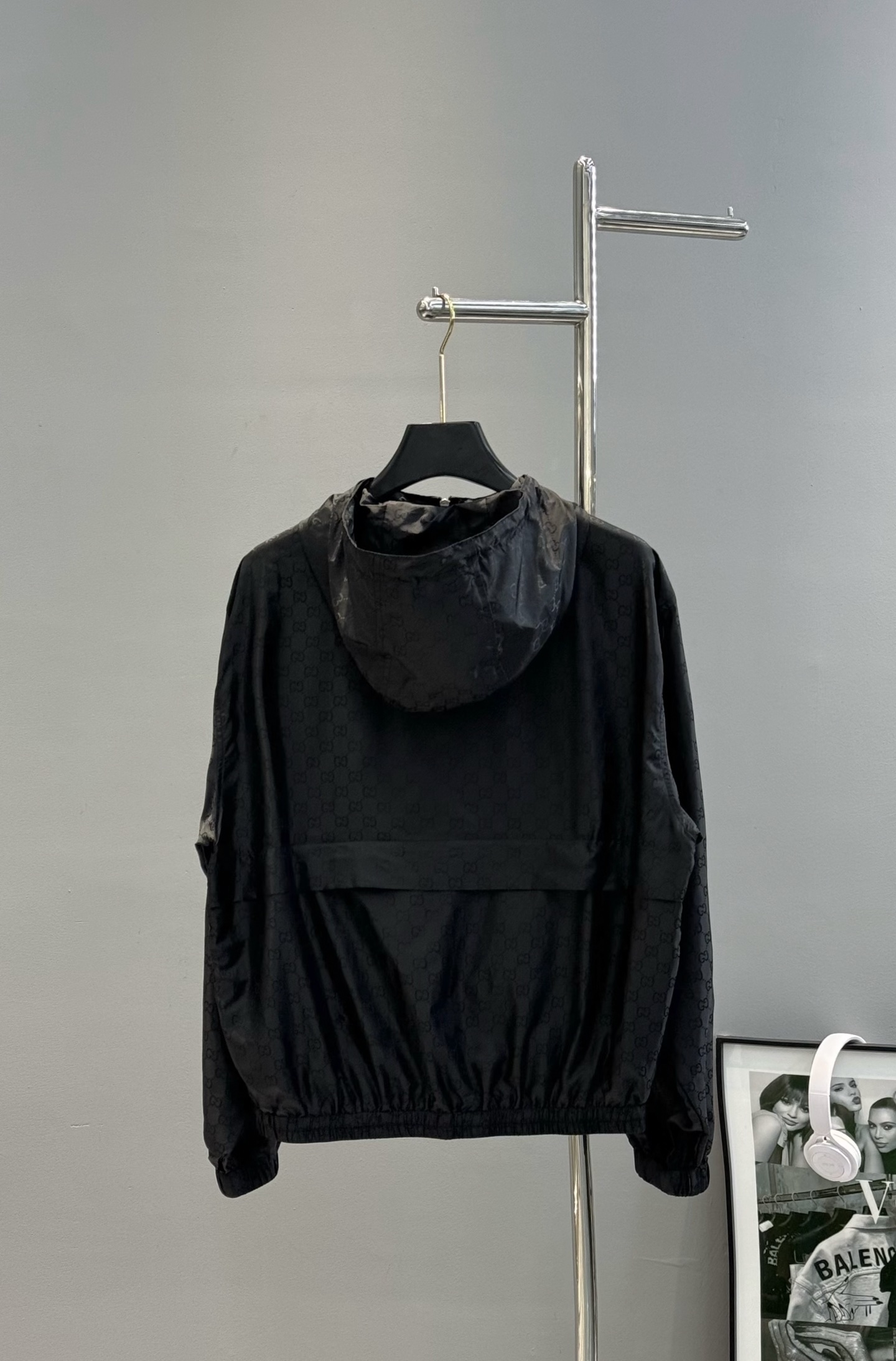GUCCI古奇25FW外套原版夹克.连帽设计.满身数码GG花型.定制五金配件自带收纳限量款，面料油润，满