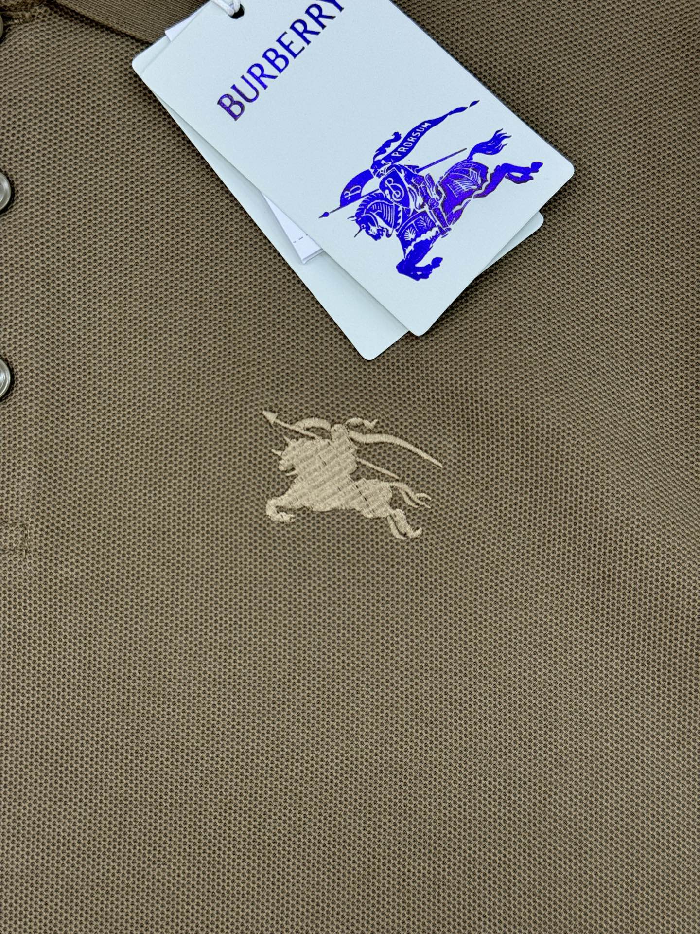 Burberry经典珠地棉刺绣Polo衫，秋冬长袖款推荐❤️胸前战马徽标低调精致，低调又高级!细节满分.